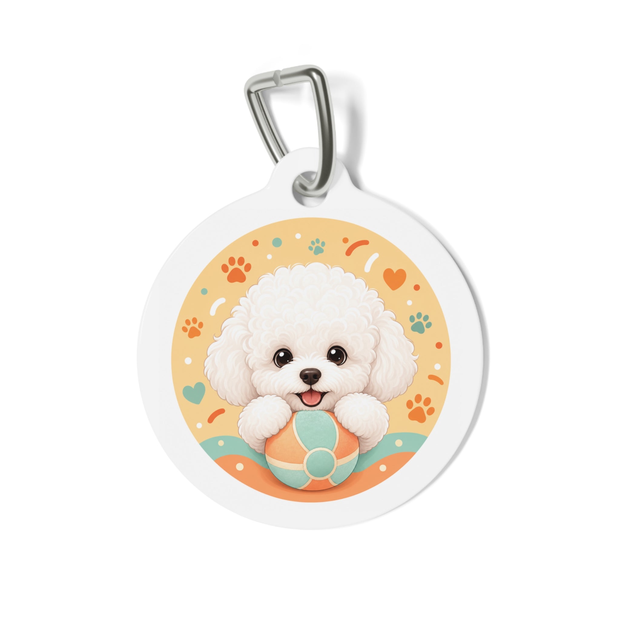 Bichon Frise Charming Cute Portrait Personalized Dog ID Tag