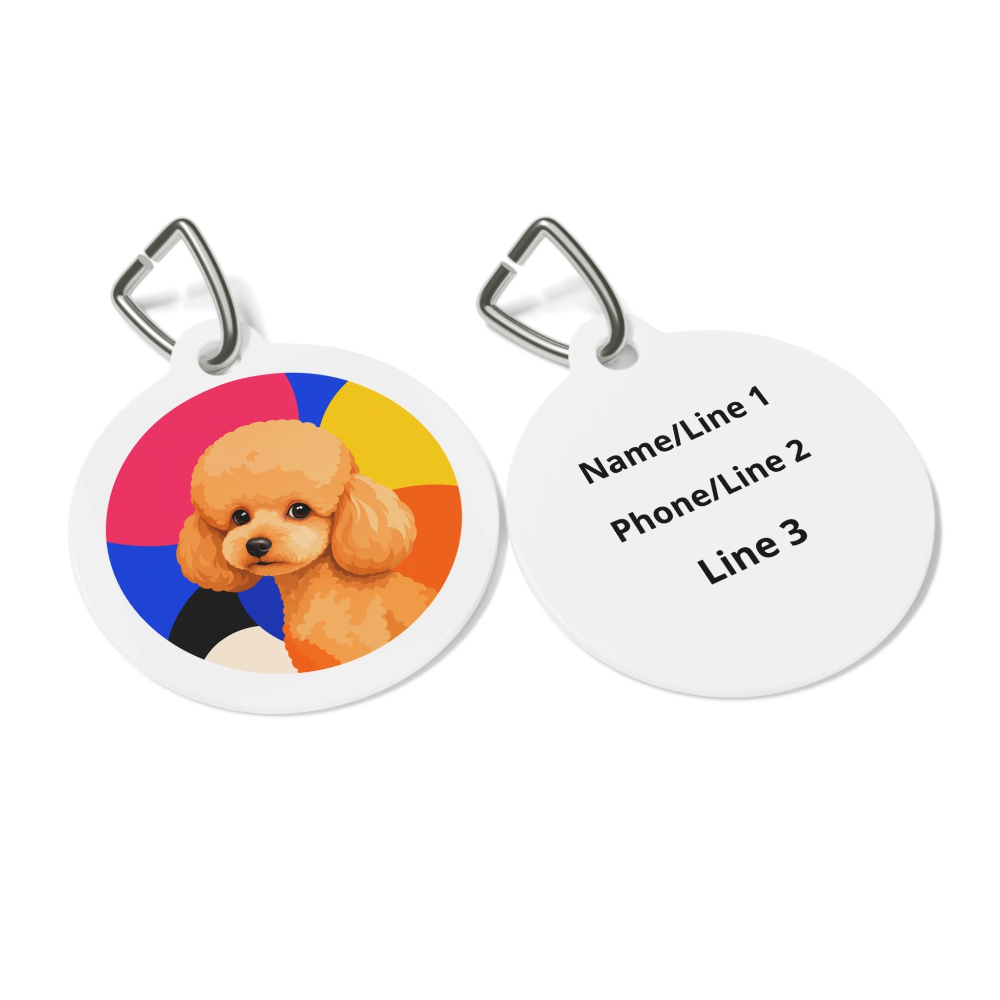 Toy Poodle Primary Color Pop Apricot Personalized Dog ID Tag