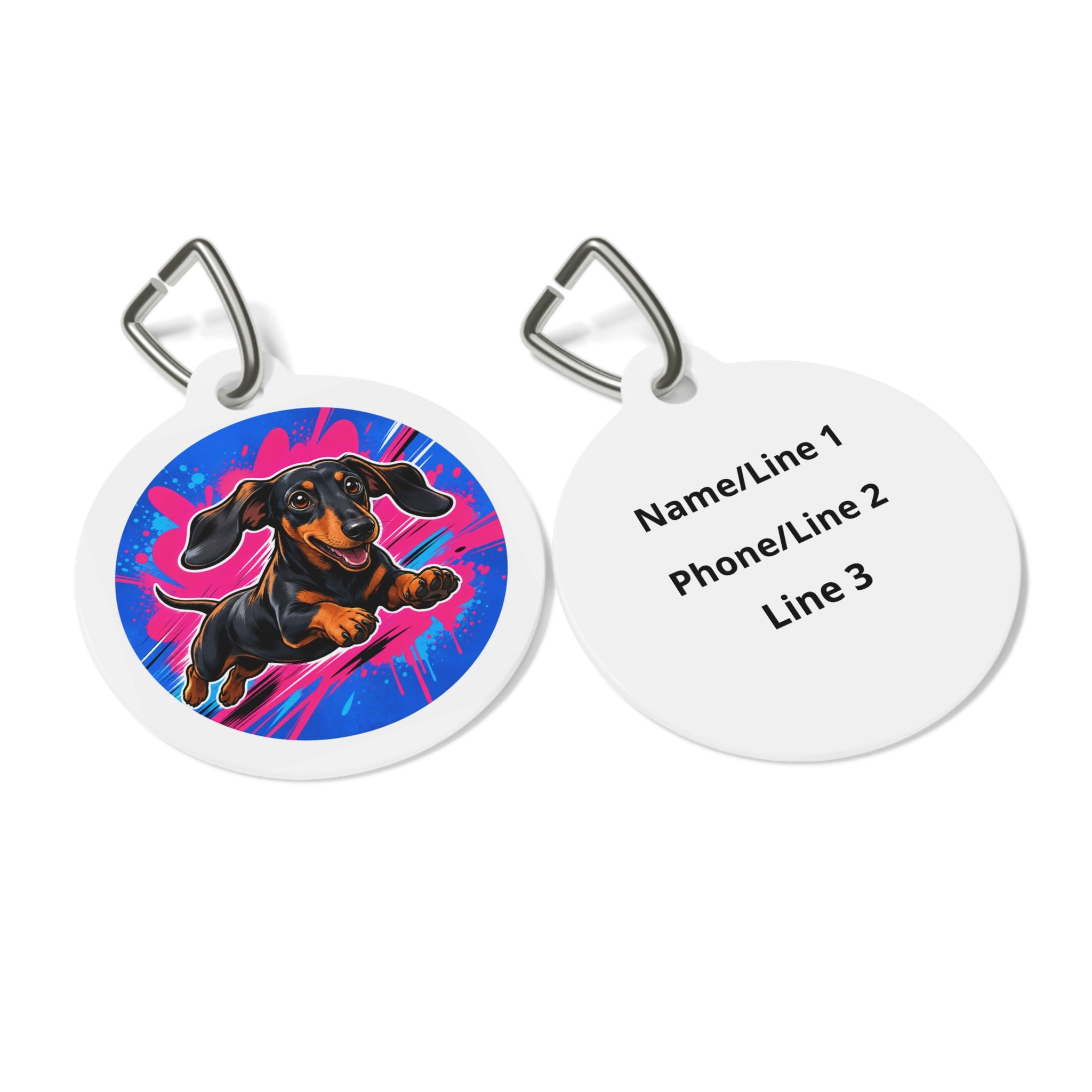 Dachshund Sweet Playful Portrait Personalized Dog ID Tag