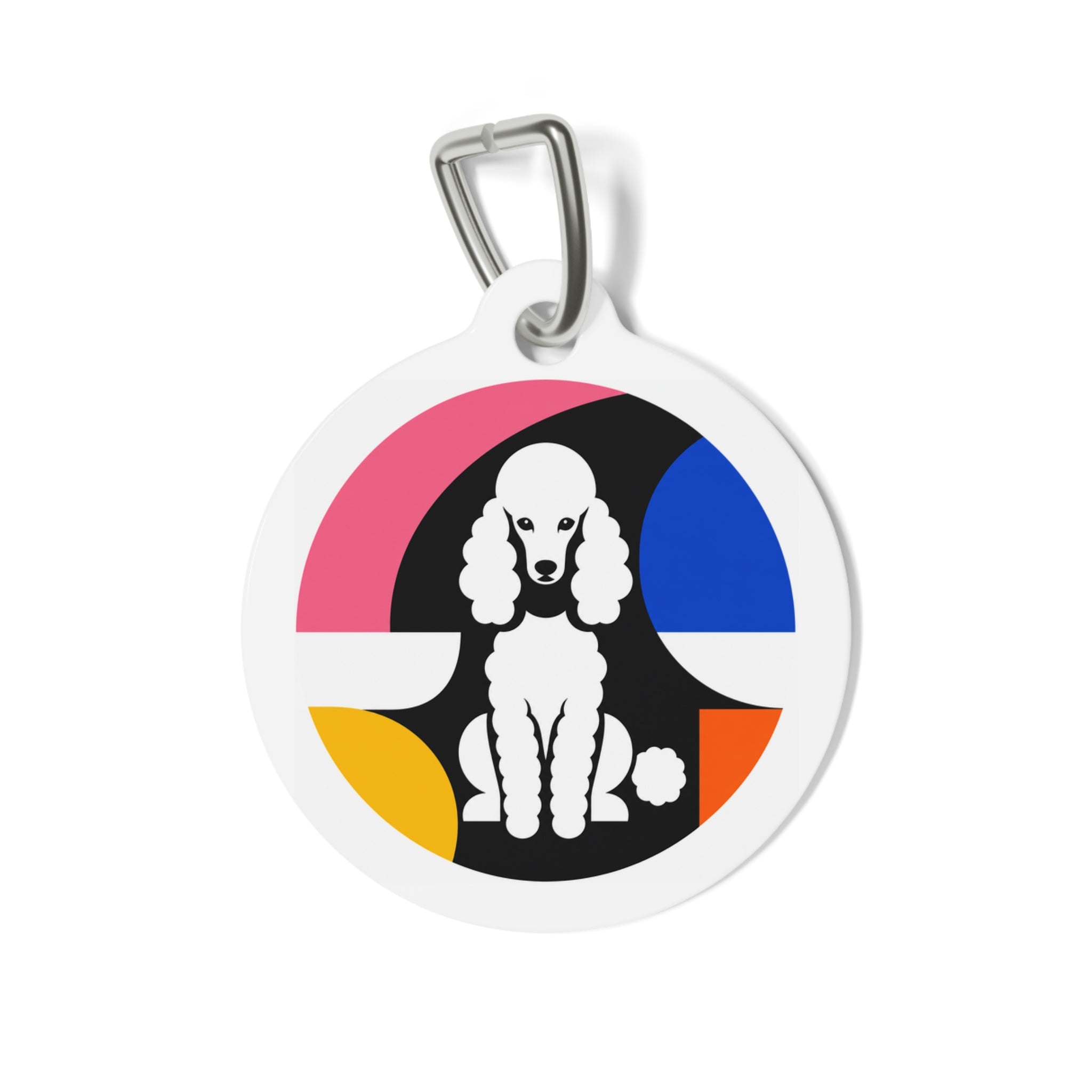 Poodle Mod Monochrome Personalized Dog ID Tag