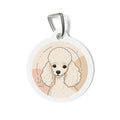 Chapa identificativa para perro personalizada con dibujo neutro de caniche