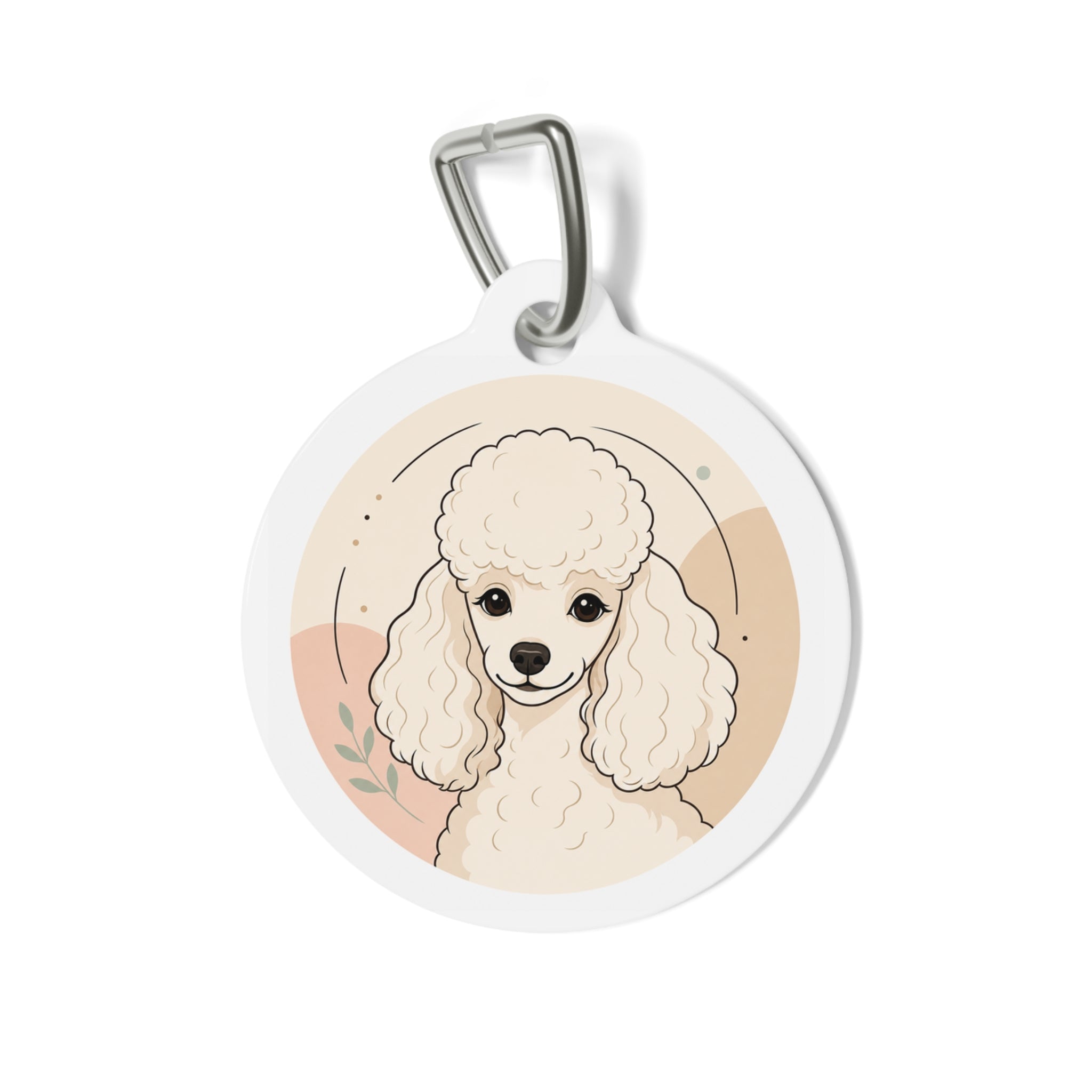 Poodle Neutral Sketch Personalized Dog ID Tag