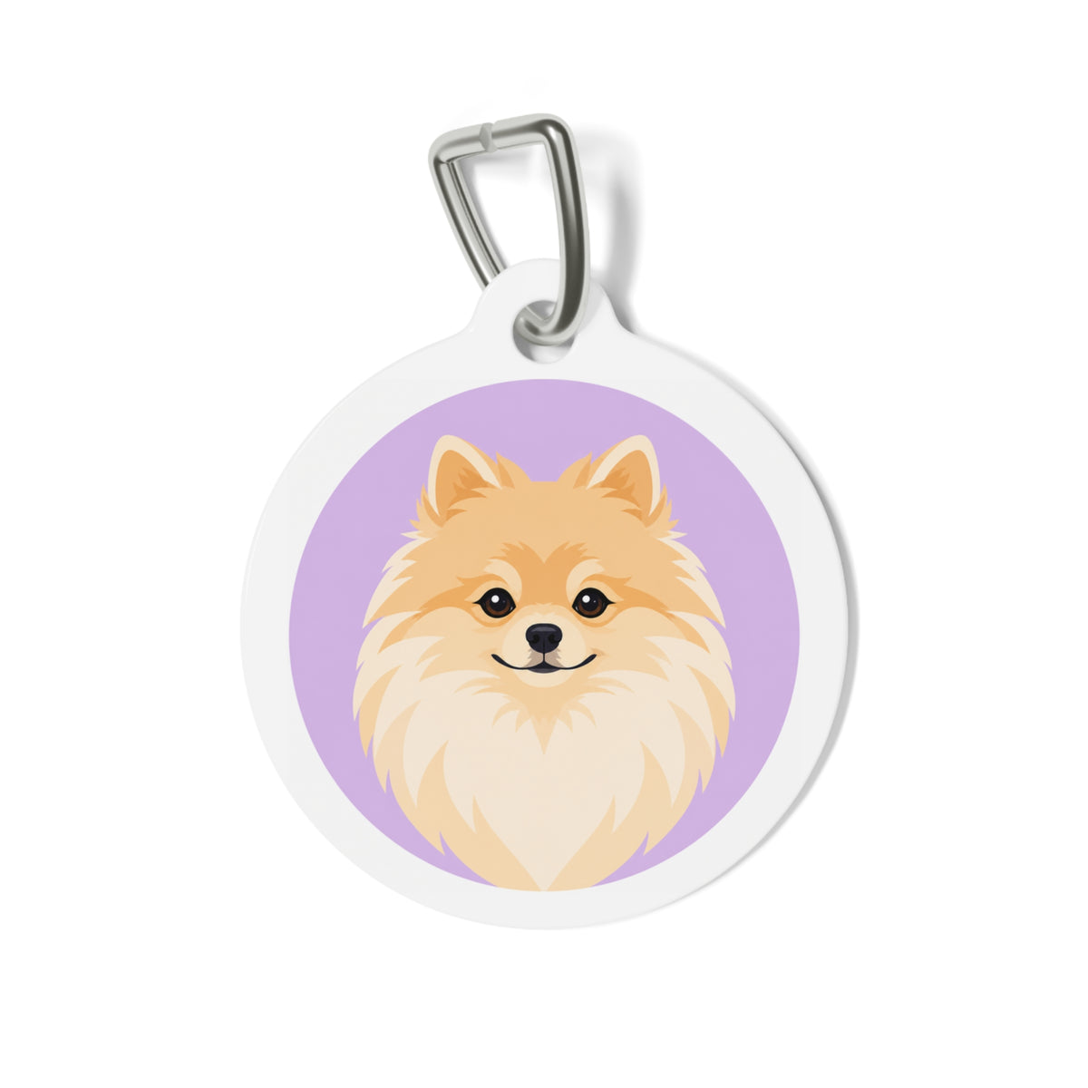 Pomeranian Soft Lavender Portrait Personalized Dog ID Tag