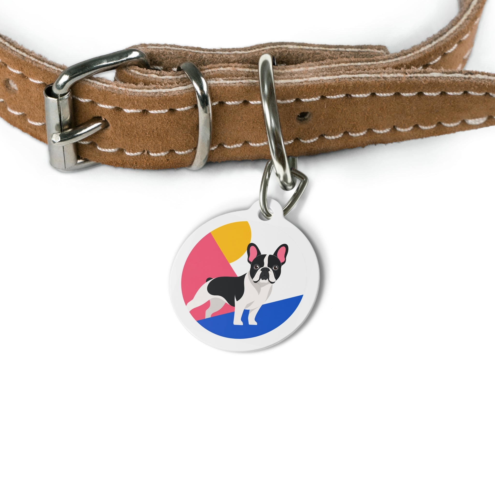 French Bulldog Artful Vibrant Color Personalized Dog ID Tag