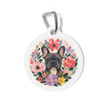 Placa de identificación personalizada para perro Bulldog Francés Floral