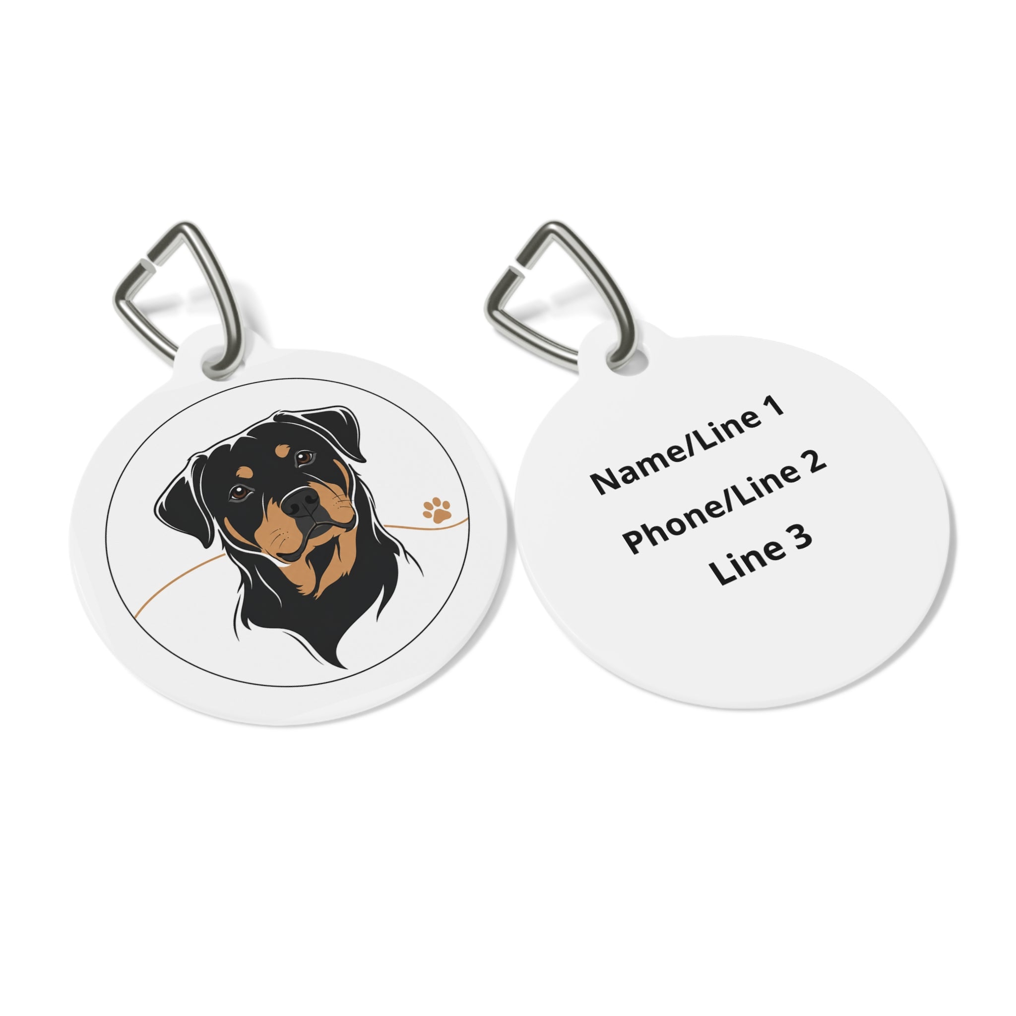 Rottweiler Clean Line Loyal Personalized Dog ID Tag
