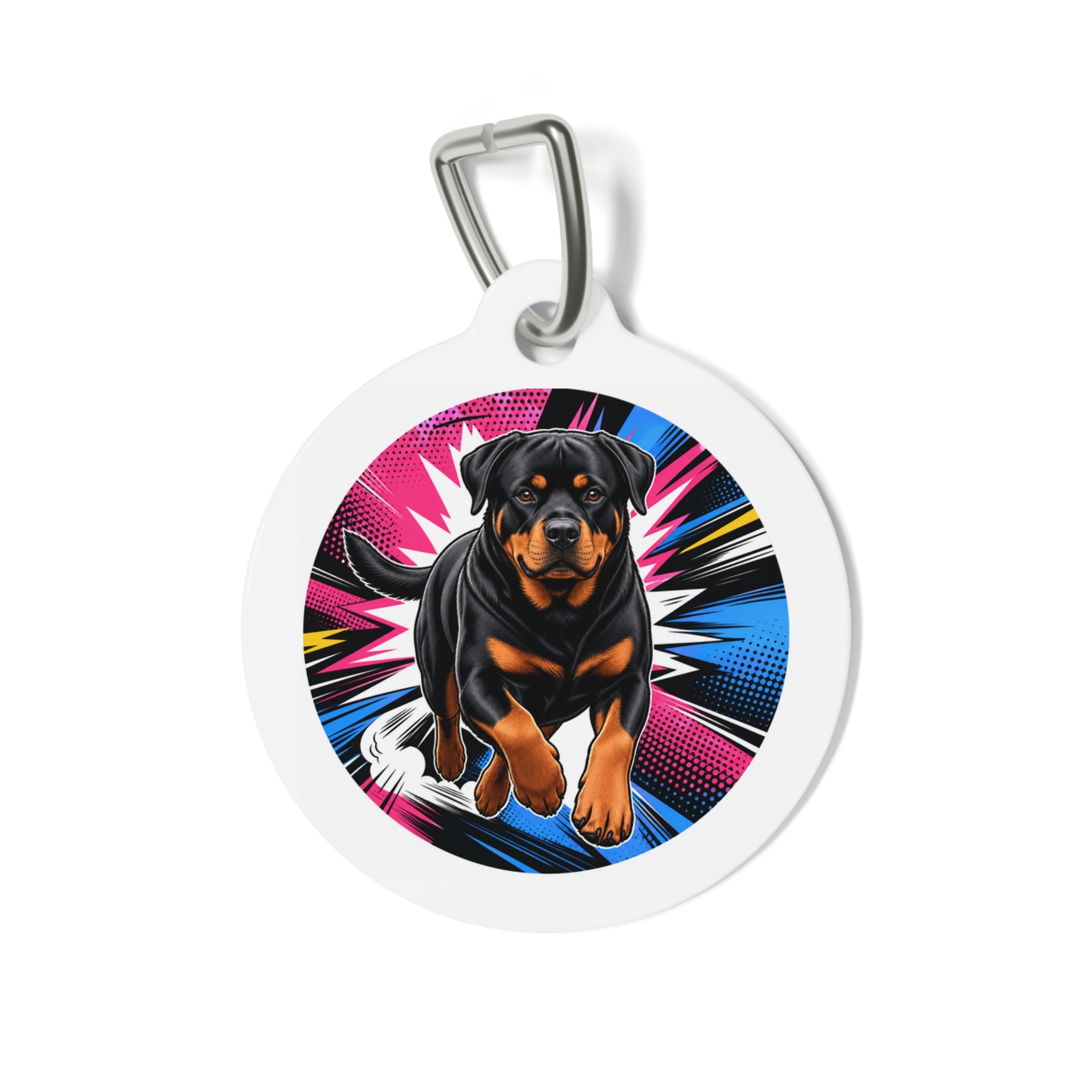 Rottweiler Action Hero Personalized Dog ID Tag
