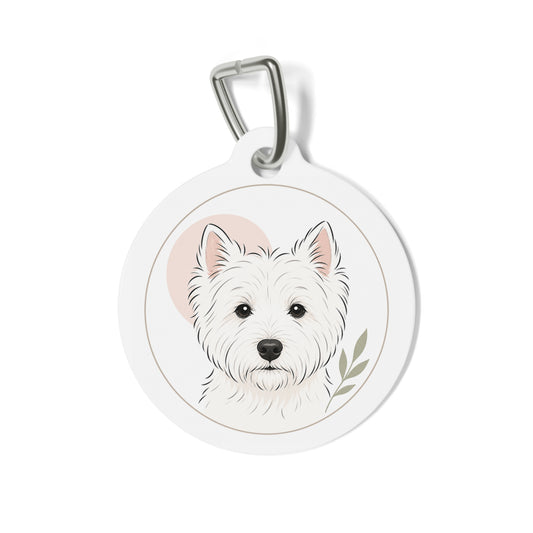 West Highland White Terrier Playful Portrait Personalized Dog ID Tag