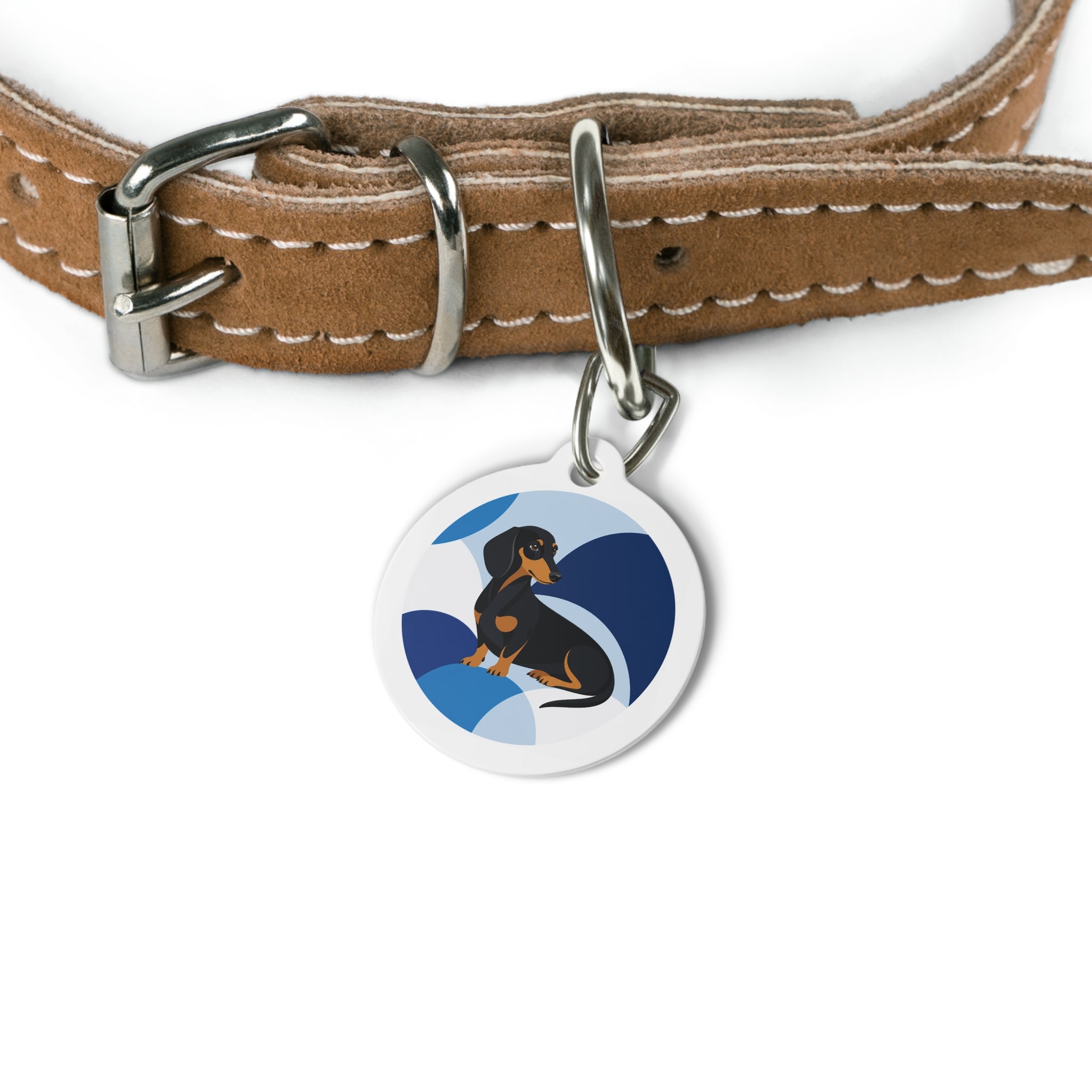 Dachshund Bright Playful Portrait Personalized Dog ID Tag