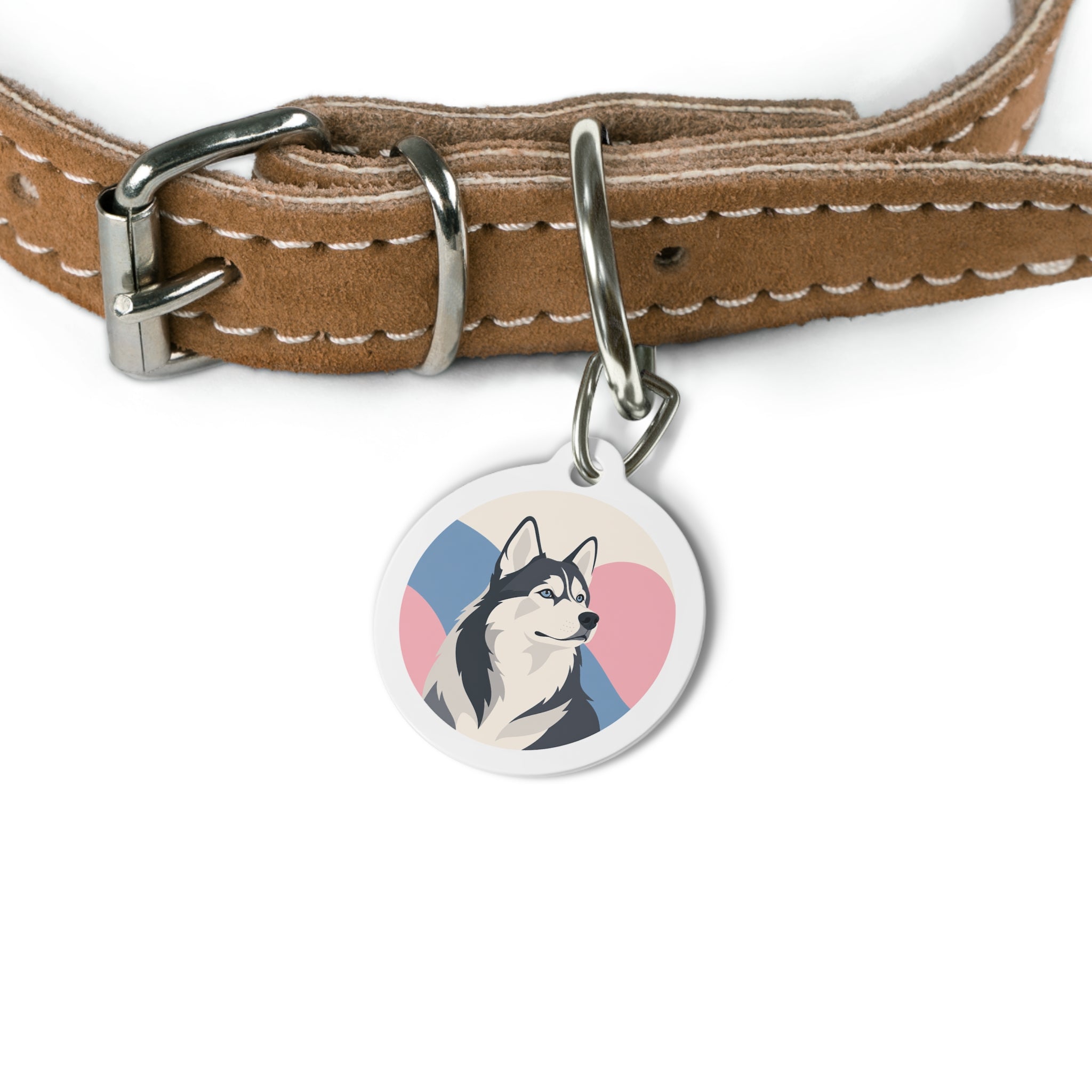 Siberian Husky Pastel Horizon Personalized Dog ID Tag