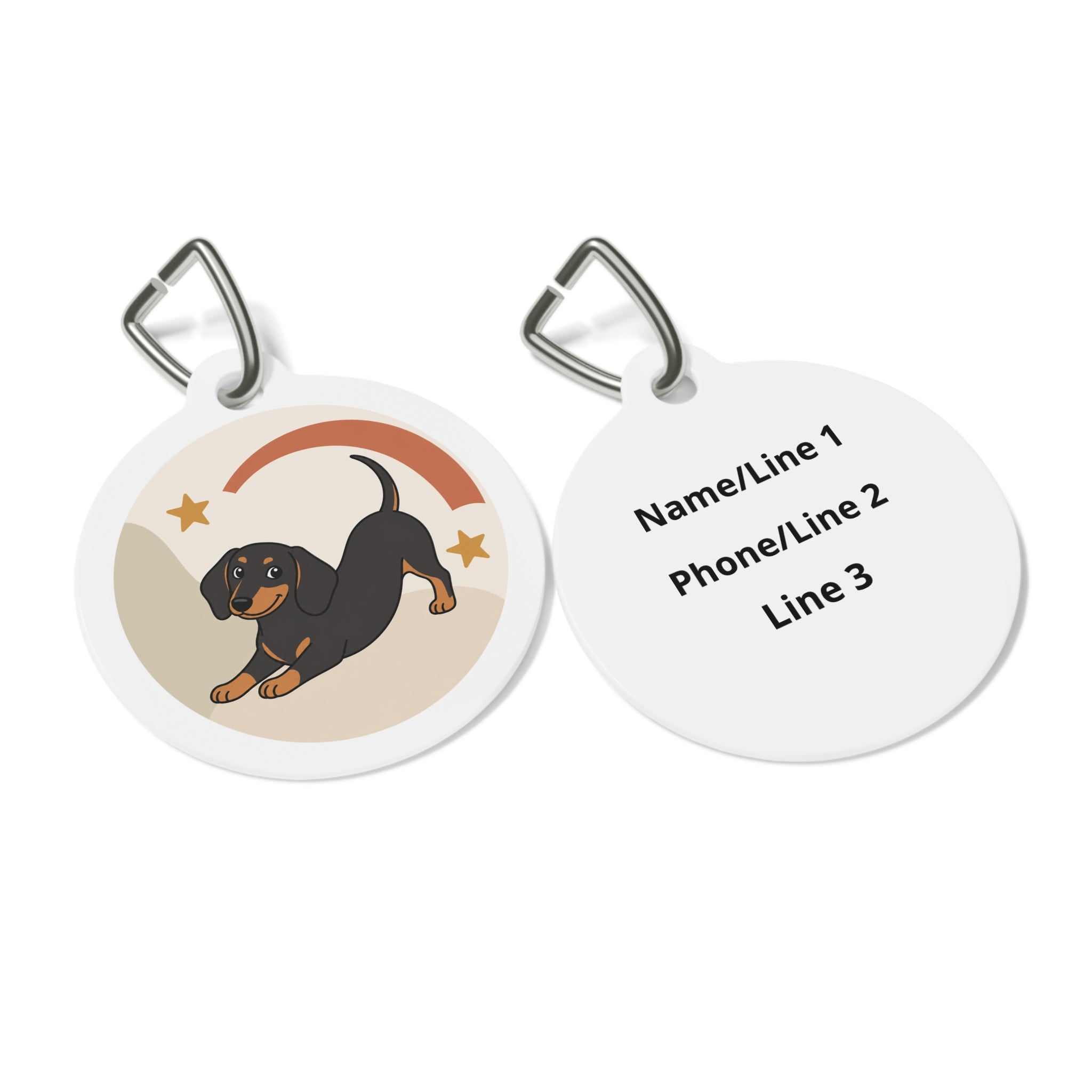 Dachshund Charming Rainbow Personalized Dog ID Tag