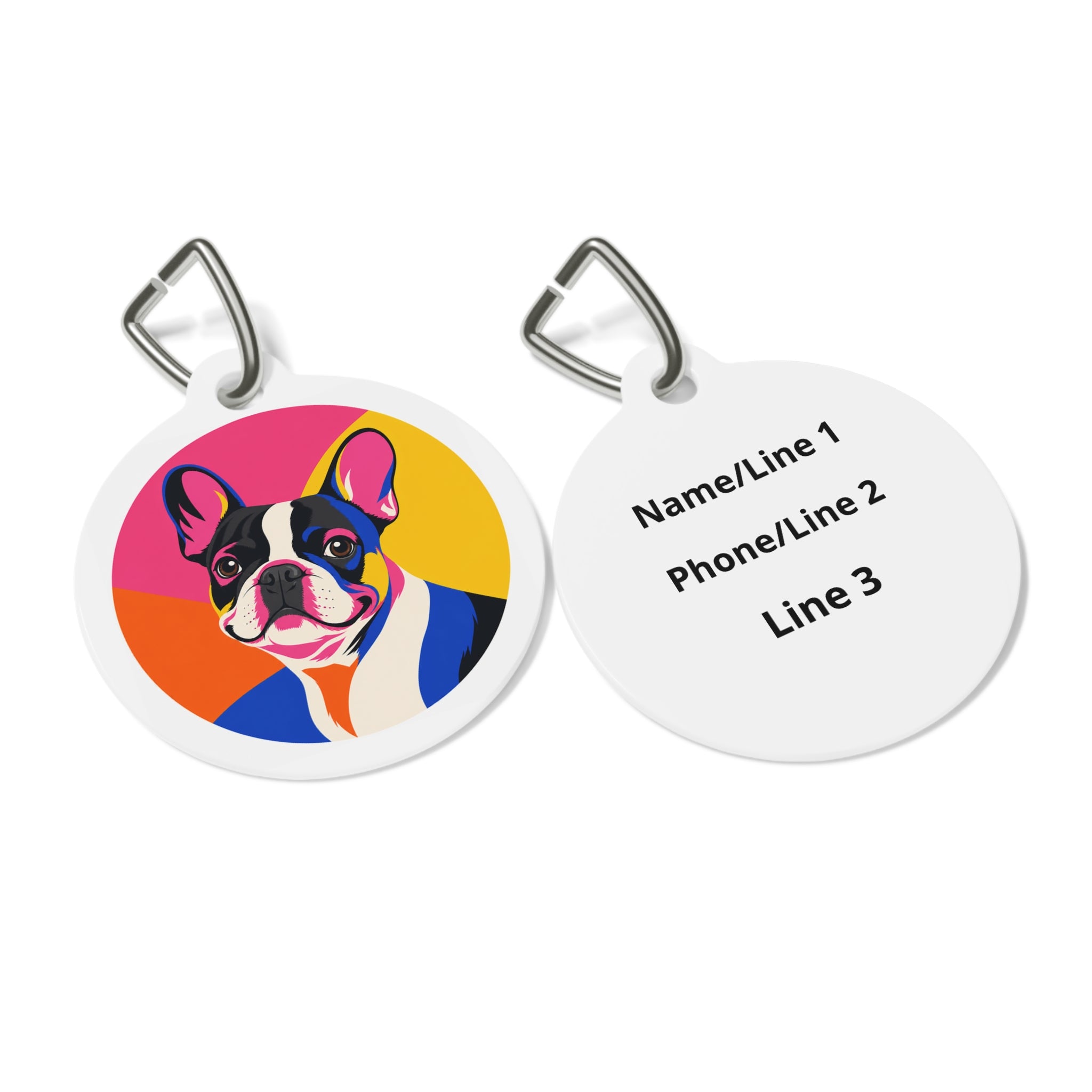 French Bulldog Charming Vibrant Color Personalized Dog ID Tag