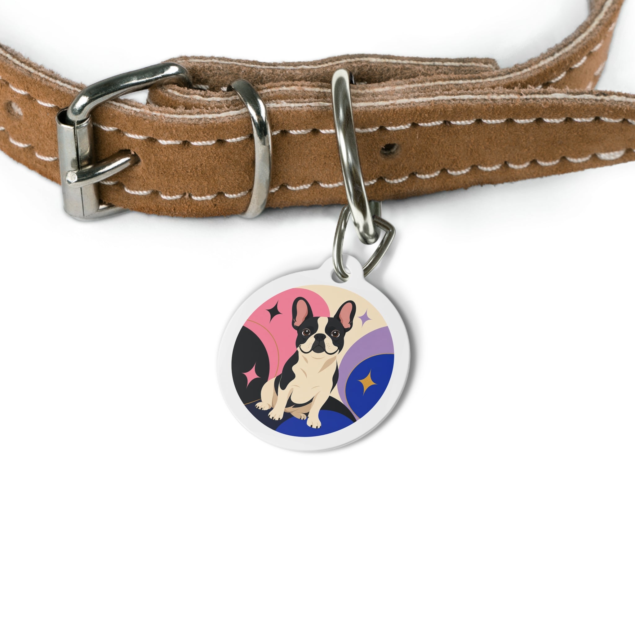 French Bulldog Artful Playful Portrait Personalized Dog ID Tag