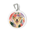 Labrador Retriever Wildflower Crown Personalized Dog ID Tag