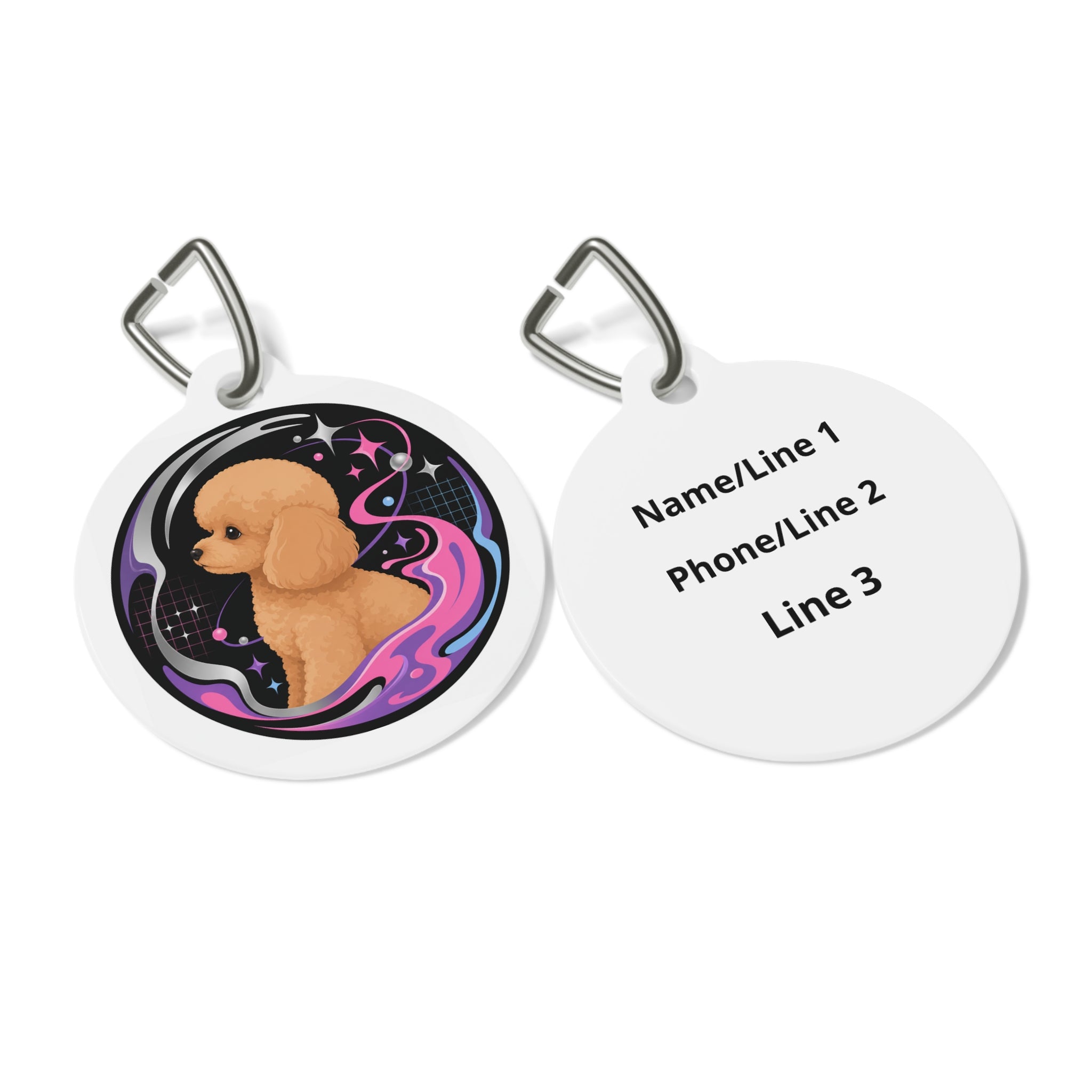 Toy Poodle Cosmic Galaxy Apricot Personalized Dog ID Tag