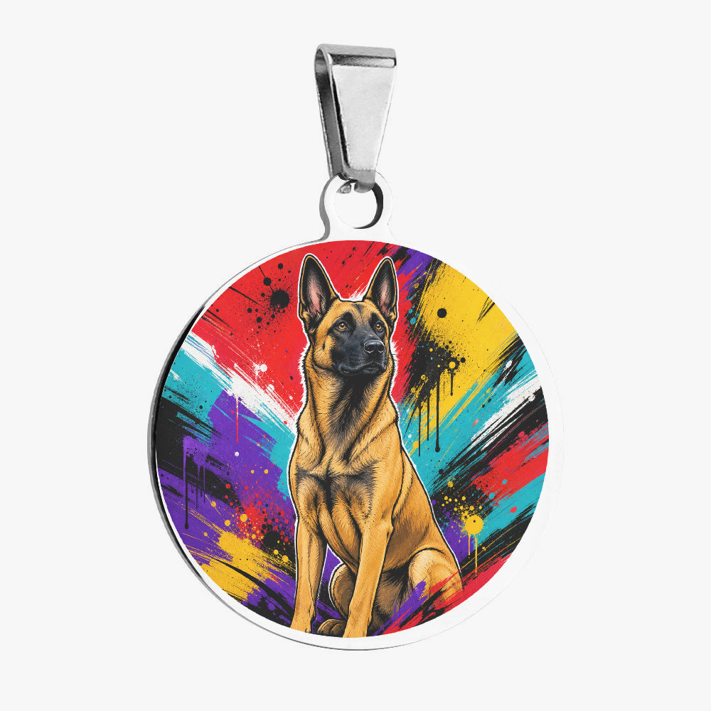 Belgian Malinois Bold Paint Splash Personalized Dog ID Tag