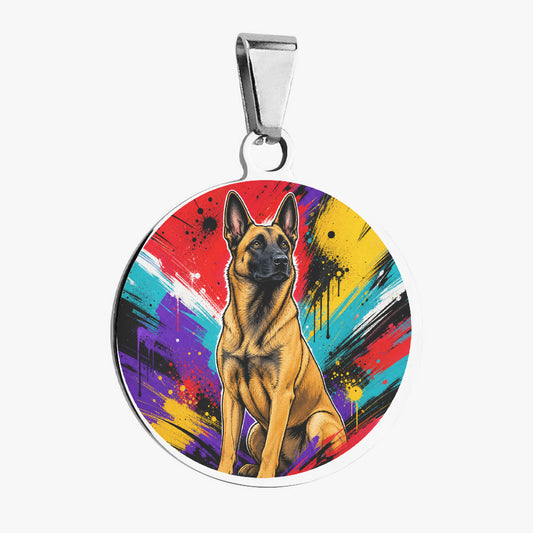 Belgian Malinois Bold Paint Splash Personalized Dog ID Tag
