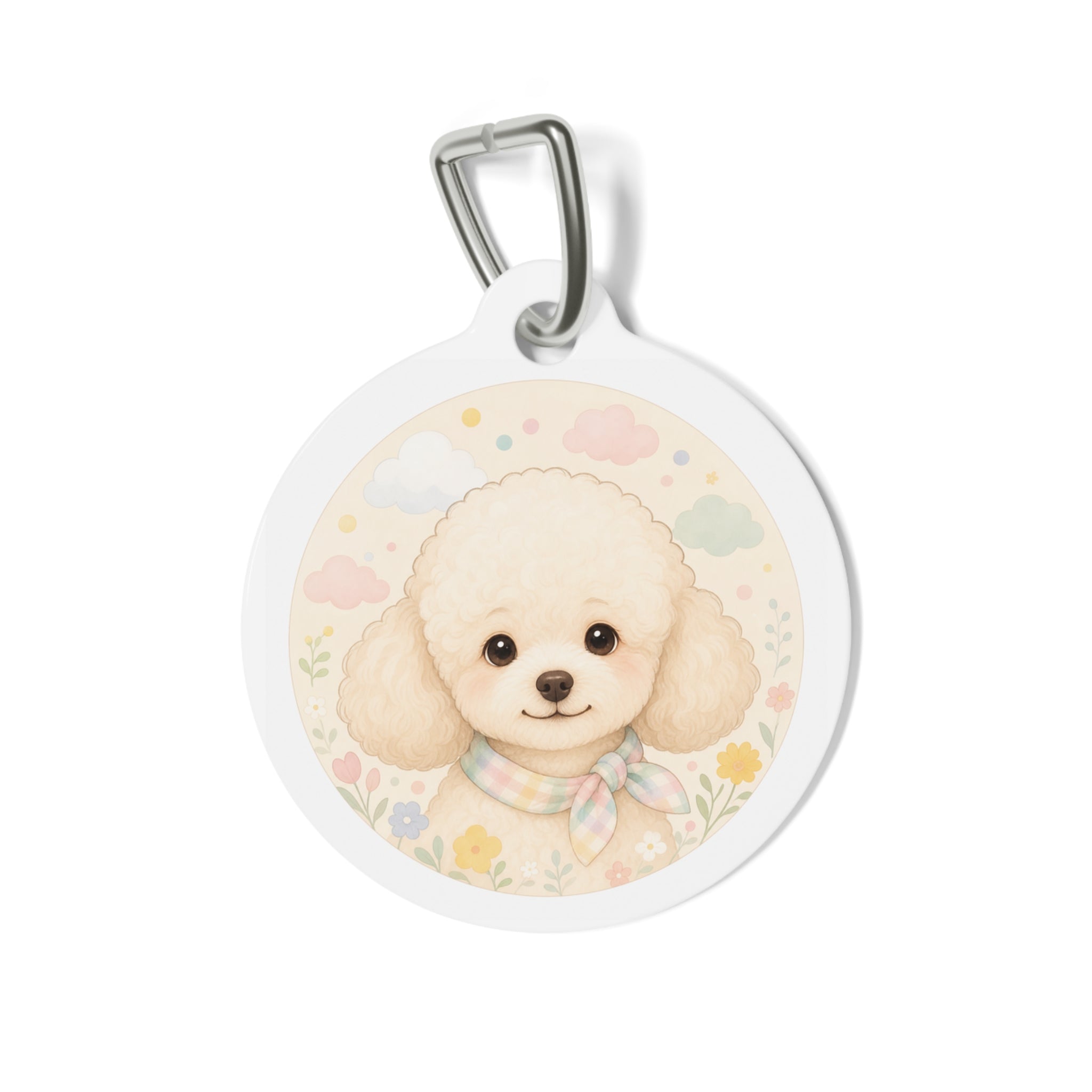 Poodle Pastel Baby Personalized Dog ID Tag