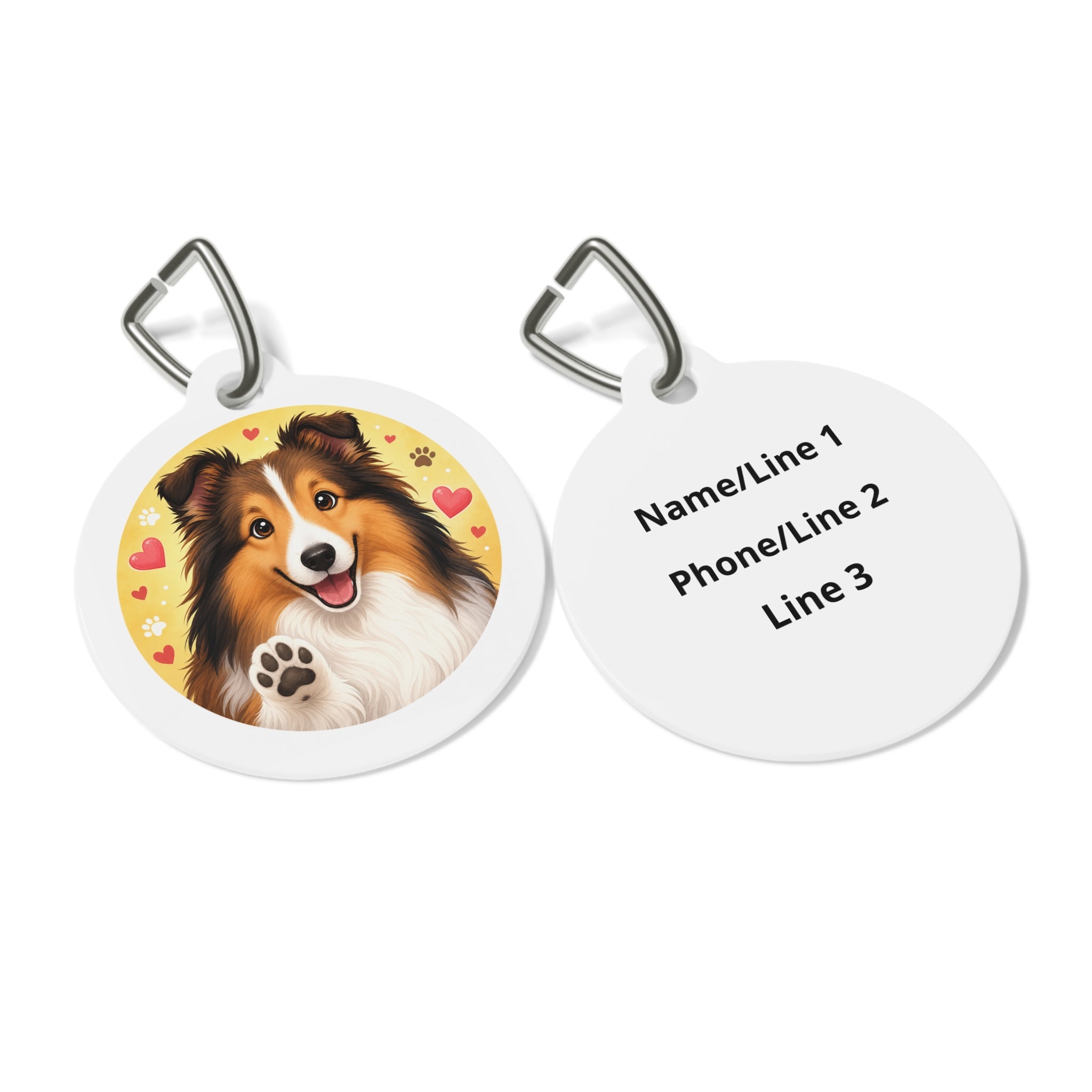 Shetland Sheepdog Sweet Heart Personalized Dog ID Tag