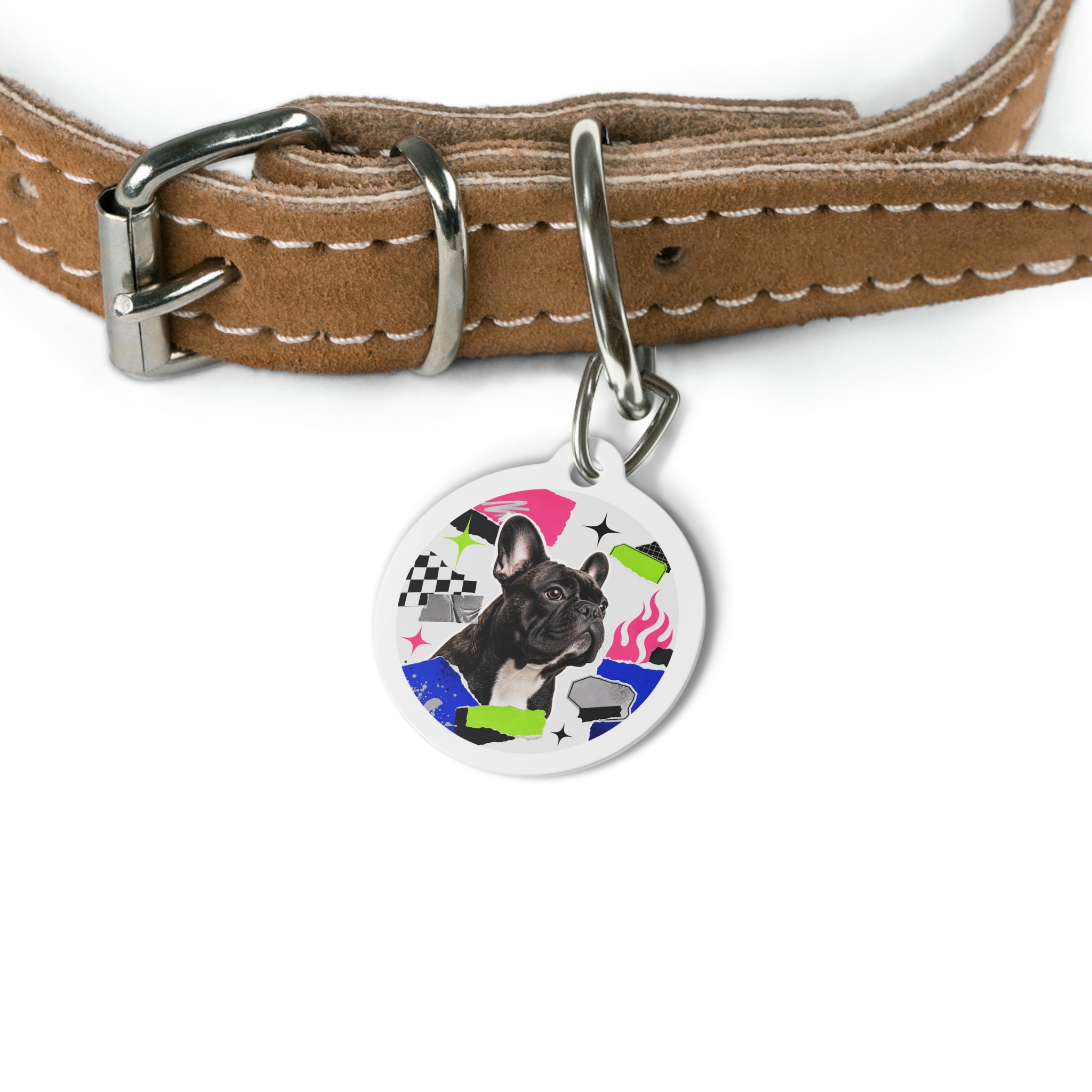 French Bulldog Colorblock Personalized Dog ID Tag