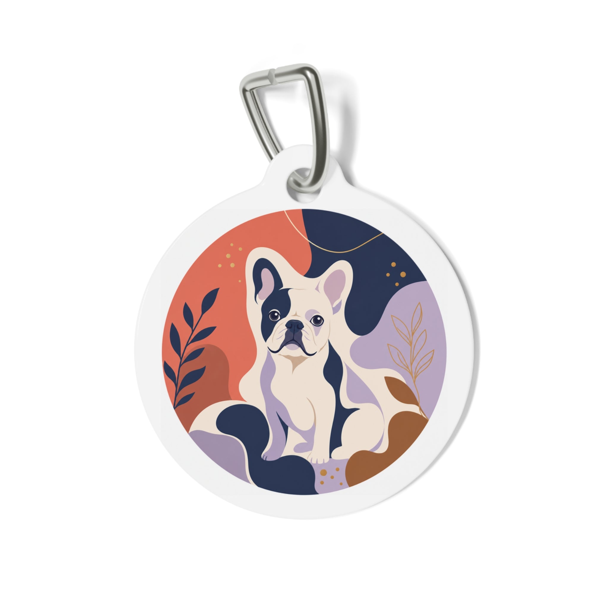 French Bulldog Cheerful Vibrant Color Personalized Dog ID Tag