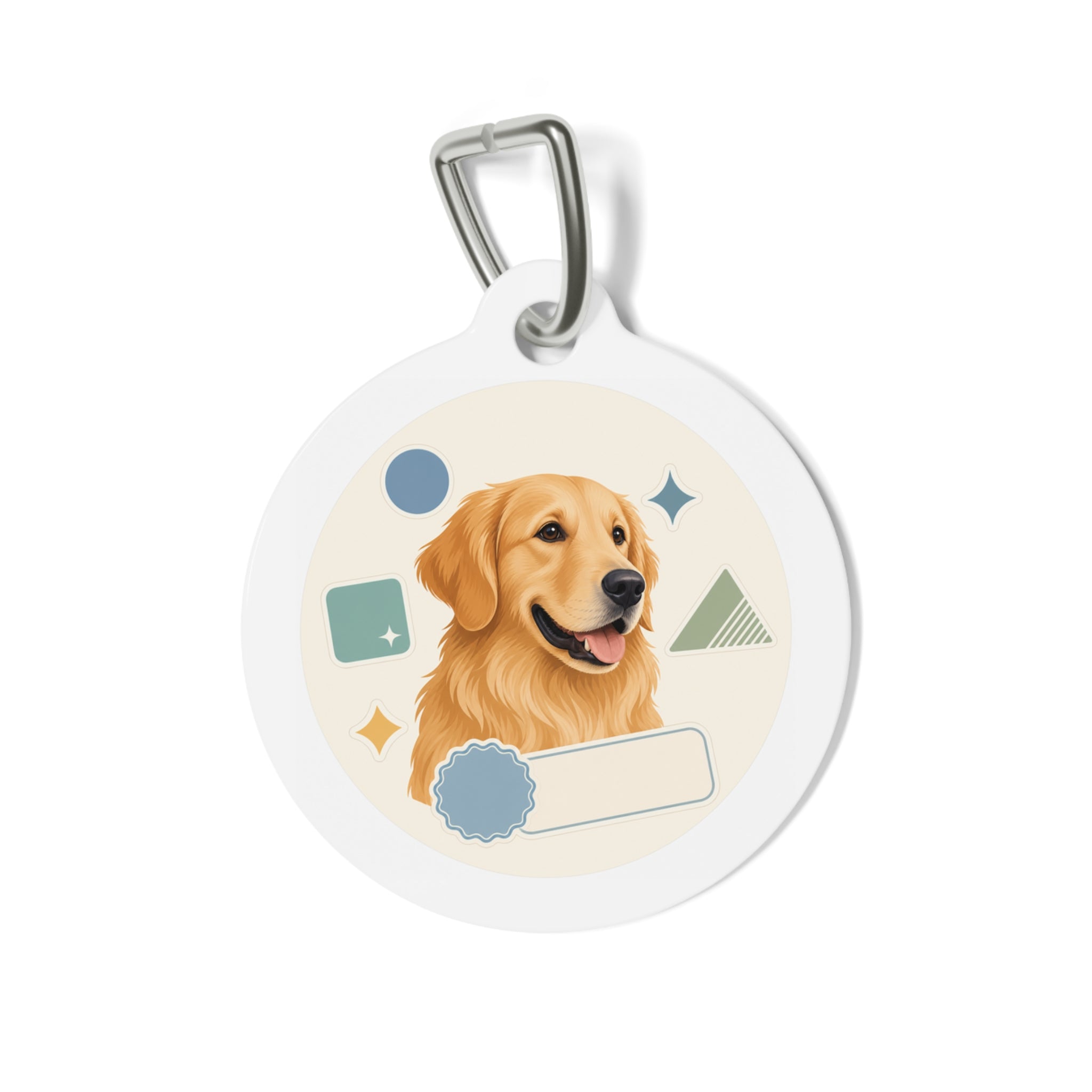 Golden Retriever Modern Nameplate Personalized Dog ID Tag
