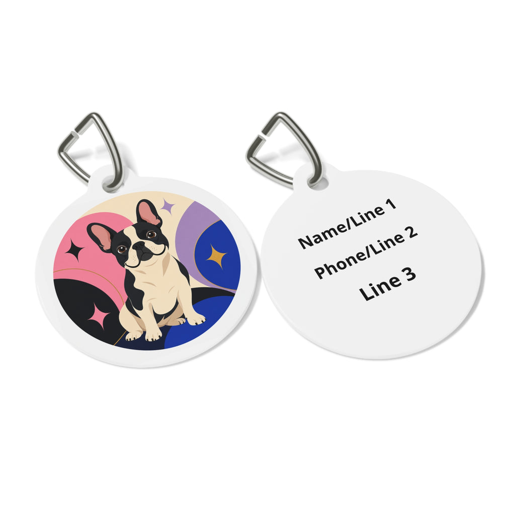 French Bulldog Artful Playful Portrait Personalized Dog ID Tag