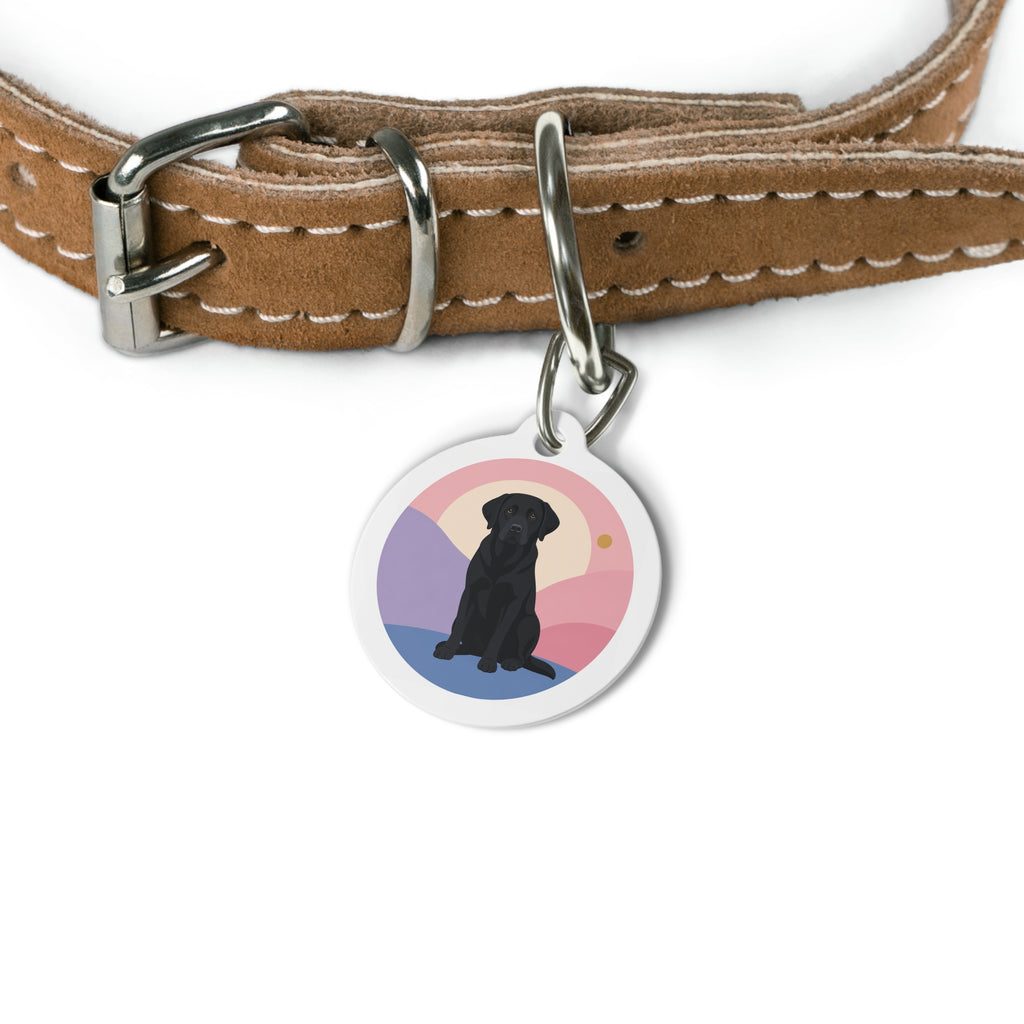 Labrador Retriever Soft Sunset Black Personalized Dog ID Tag