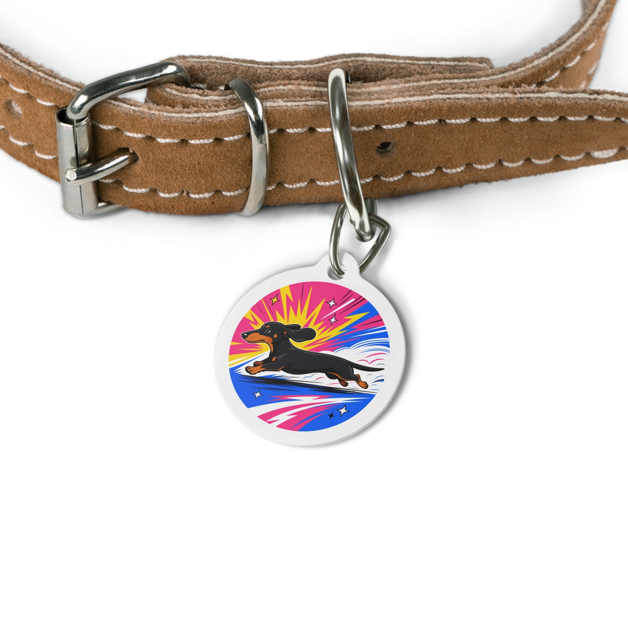 Dachshund Charming Pop Art Personalized Dog ID Tag