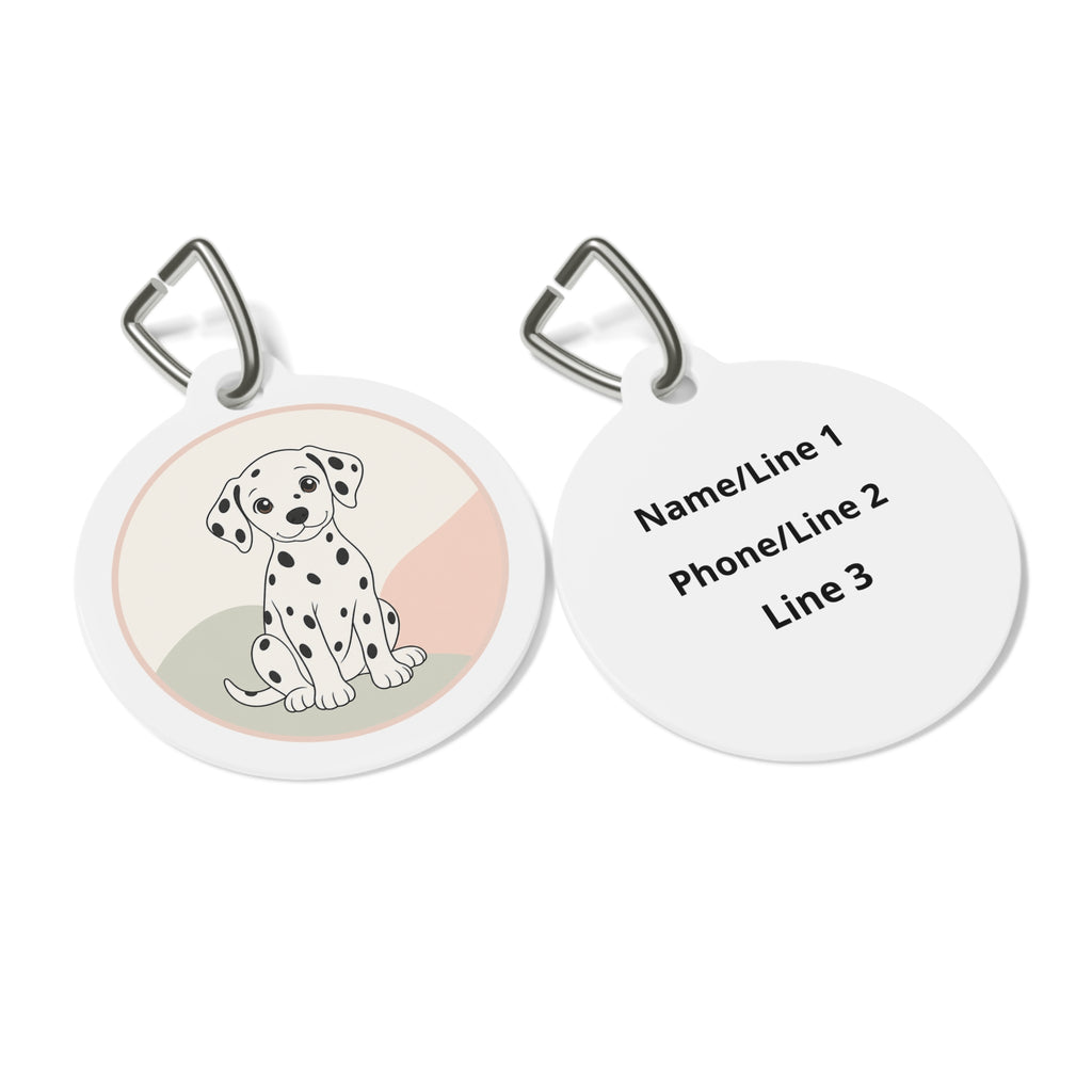 Dalmatian Pastel Minimalist Puppy Personalized Dog ID Tag