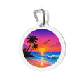 Vivid Beach Sunset Dreamy Coastal Scene Personalized Dog ID Tag