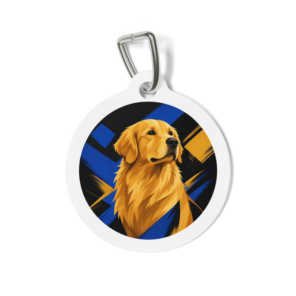 Placa de identificación personalizada para perro Golden Retriever Midnight Gold