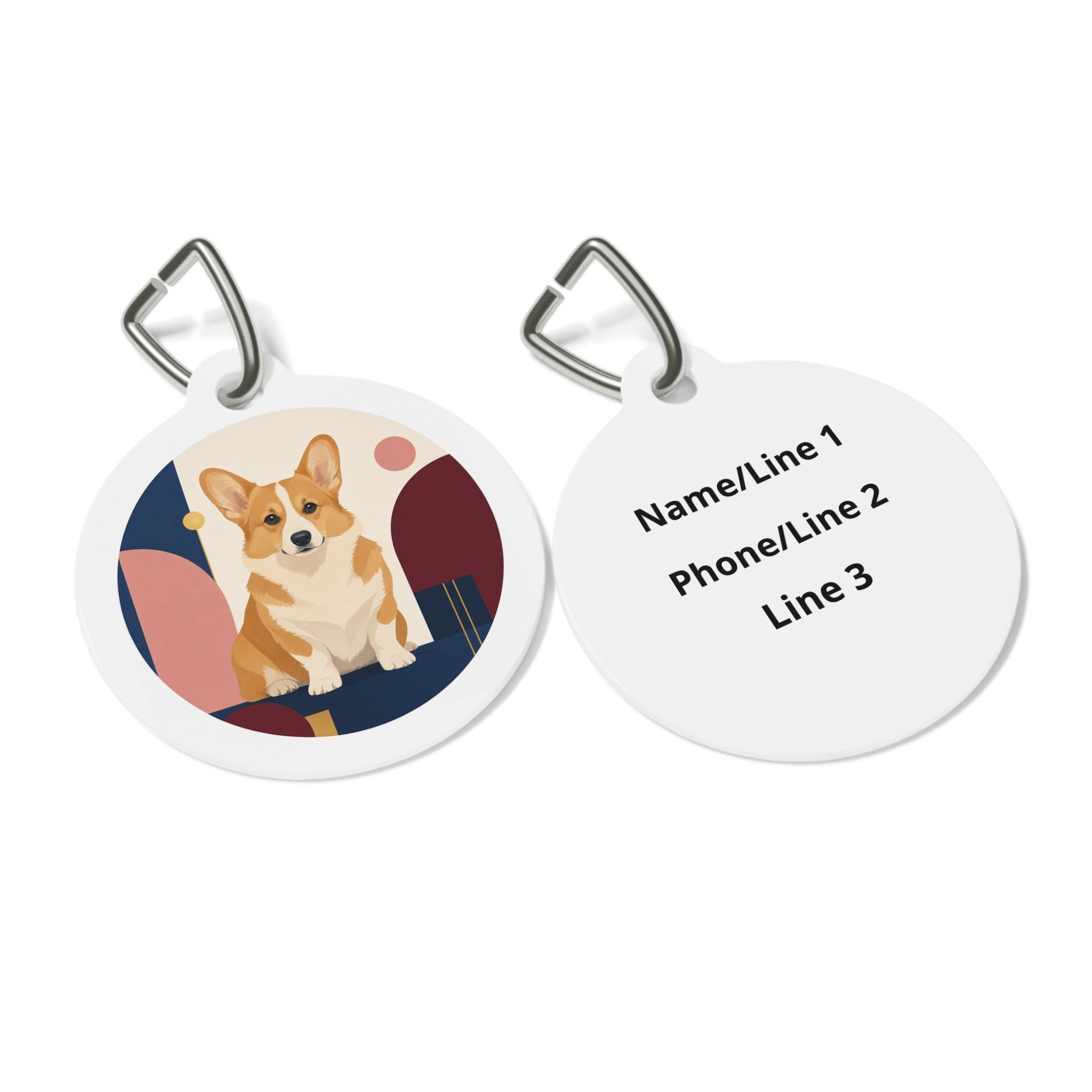 Pembroke Welsh Corgi Charming Playful Portrait Personalized Dog ID Tag
