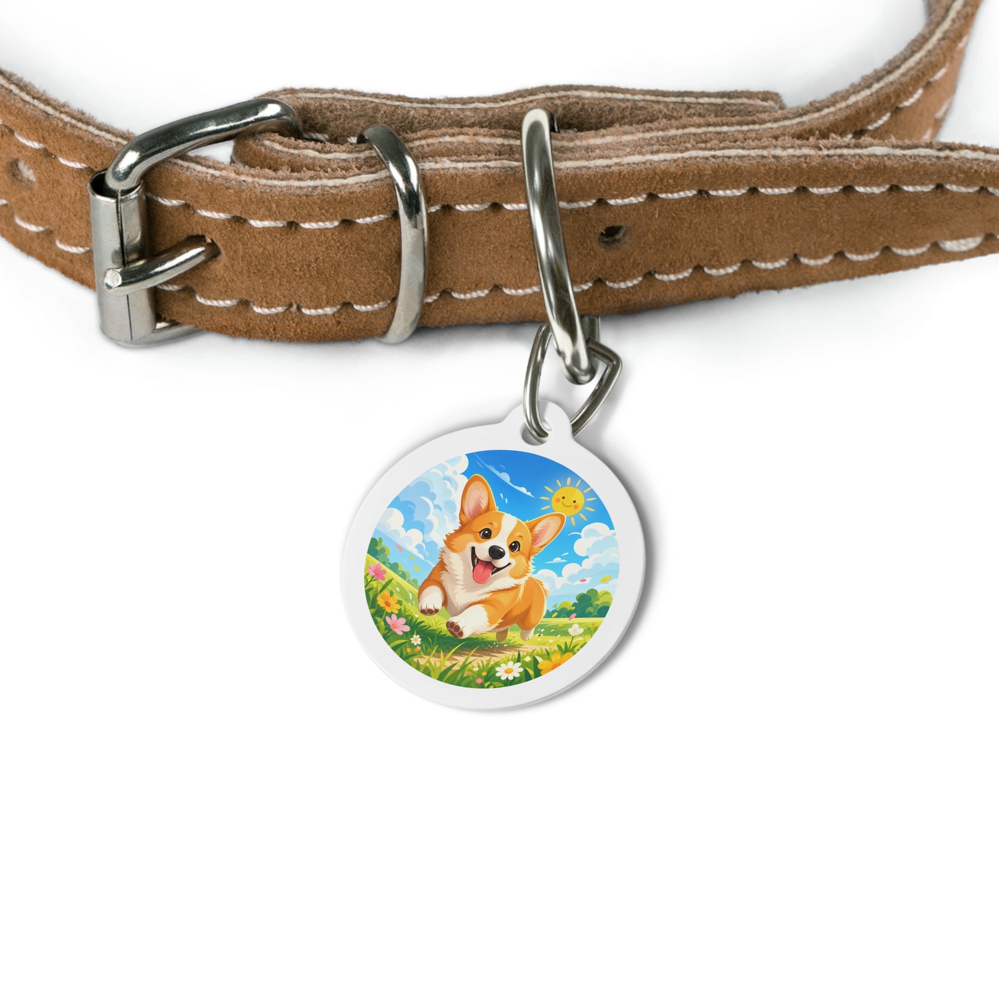 Pembroke Welsh Corgi Sunny Meadow Personalized Dog ID Tag