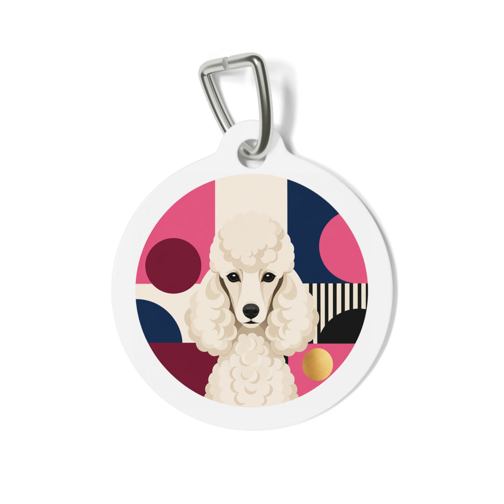 Poodle Modern Bauhaus Personalized Dog ID Tag