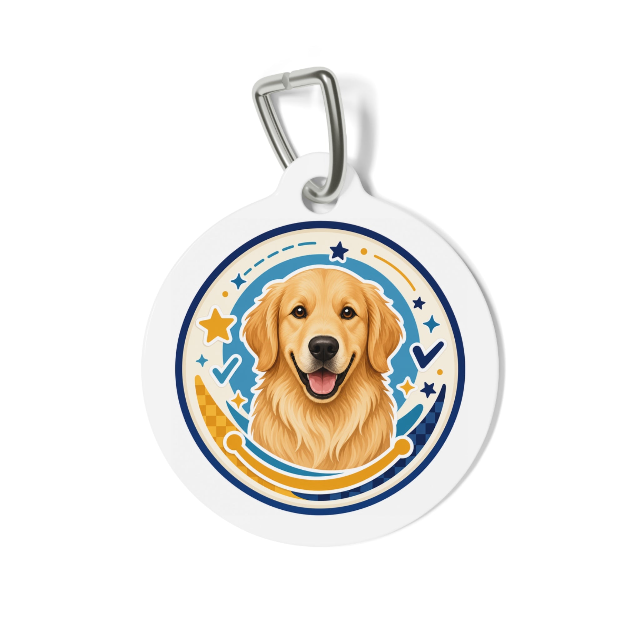 Golden Retriever All-Star Badge Personalized Dog ID Tag