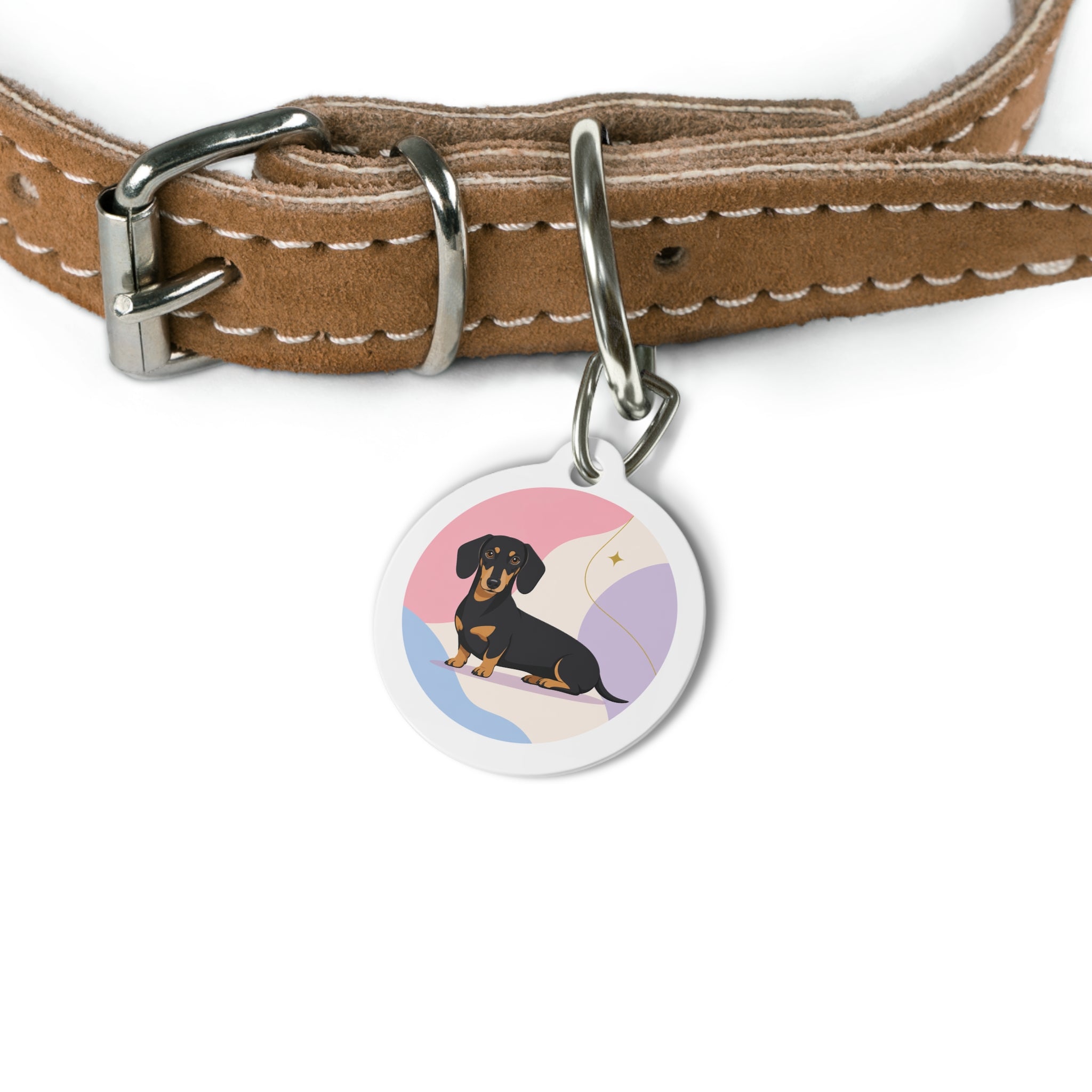 Dachshund Playful Portrait Personalized Dog ID Tag