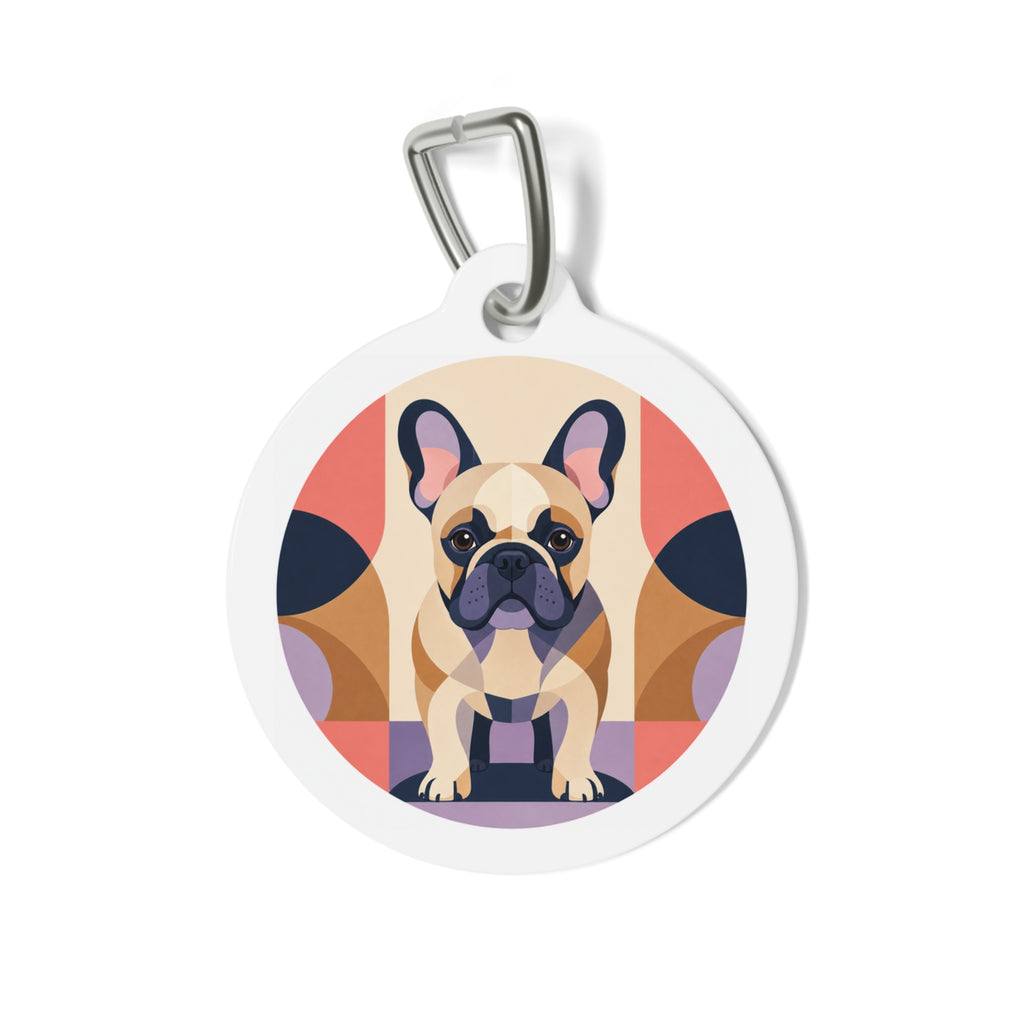 French Bulldog Charming Modern Geometric Personalized Dog ID Tag