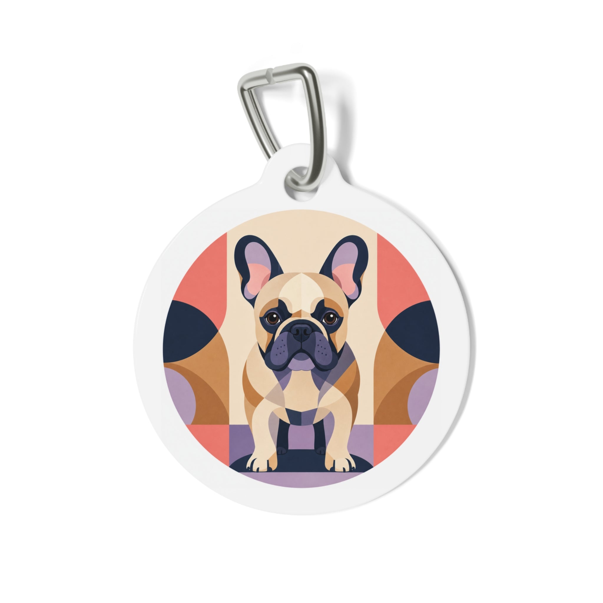 French Bulldog Charming Modern Geometric Personalized Dog ID Tag