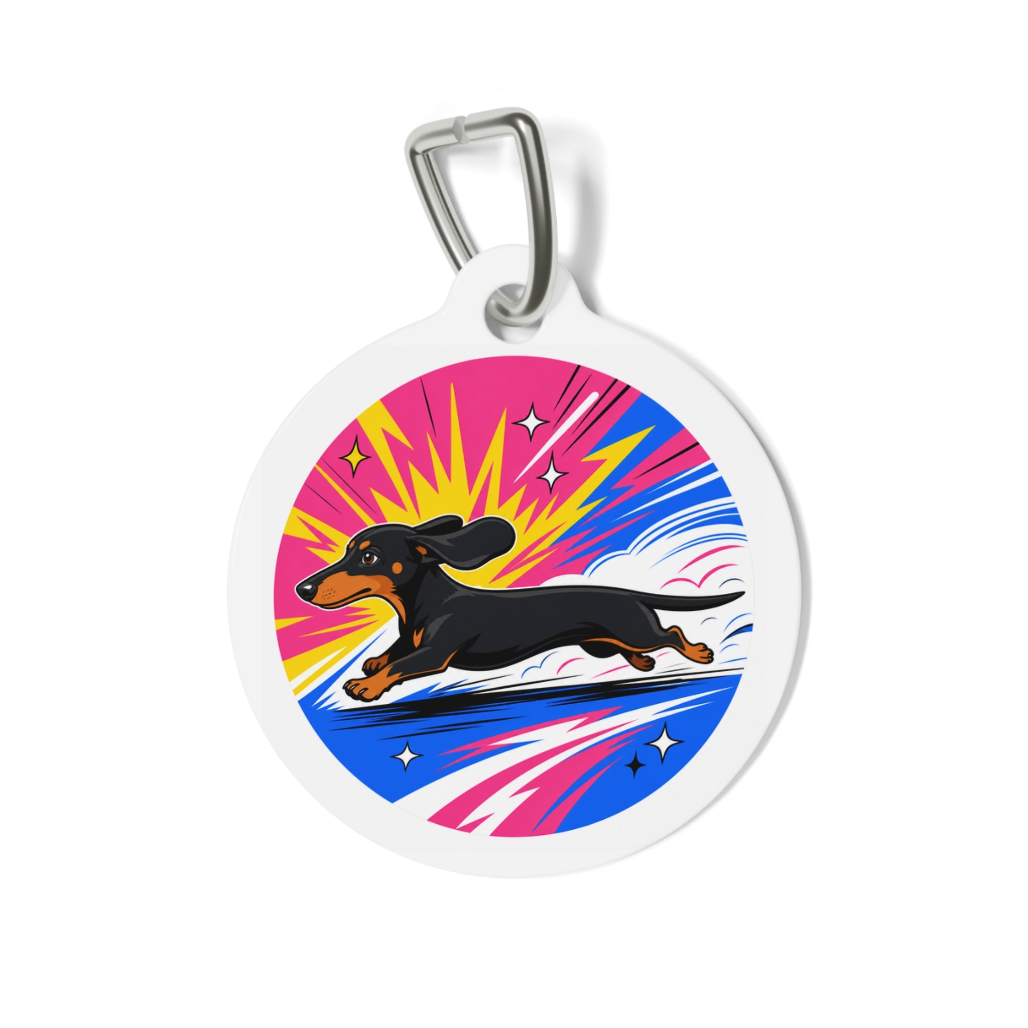 Dachshund Charming Pop Art Personalized Dog ID Tag