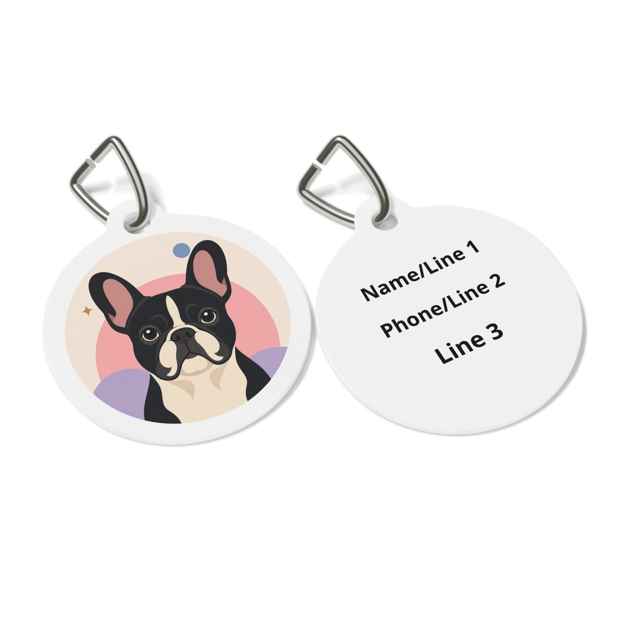 French Bulldog Playful Portrait Lighthearted Personalized Dog ID Tag