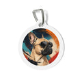 Etiqueta de identificación de perro personalizada con retrato de bulldog francés, vivaz y juguetón