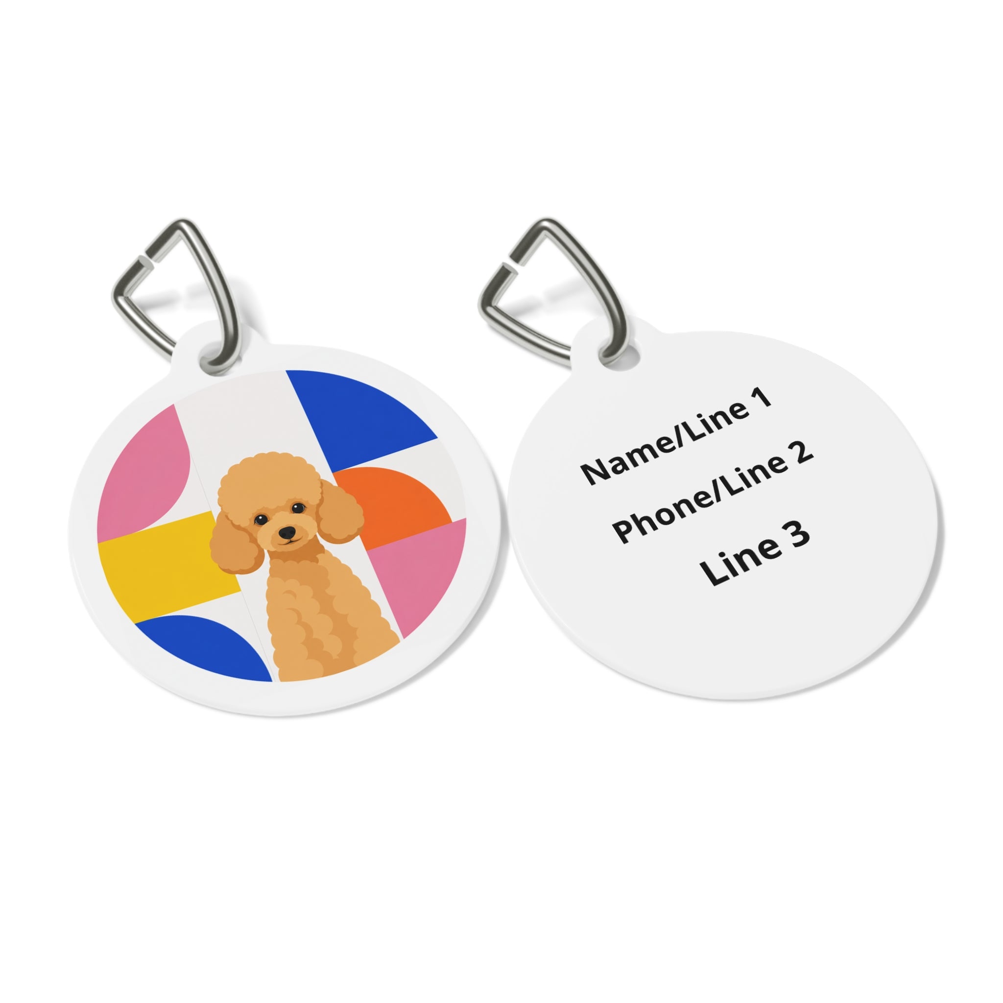 Toy Poodle Bauhaus Arch Apricot Personalized Dog ID Tag