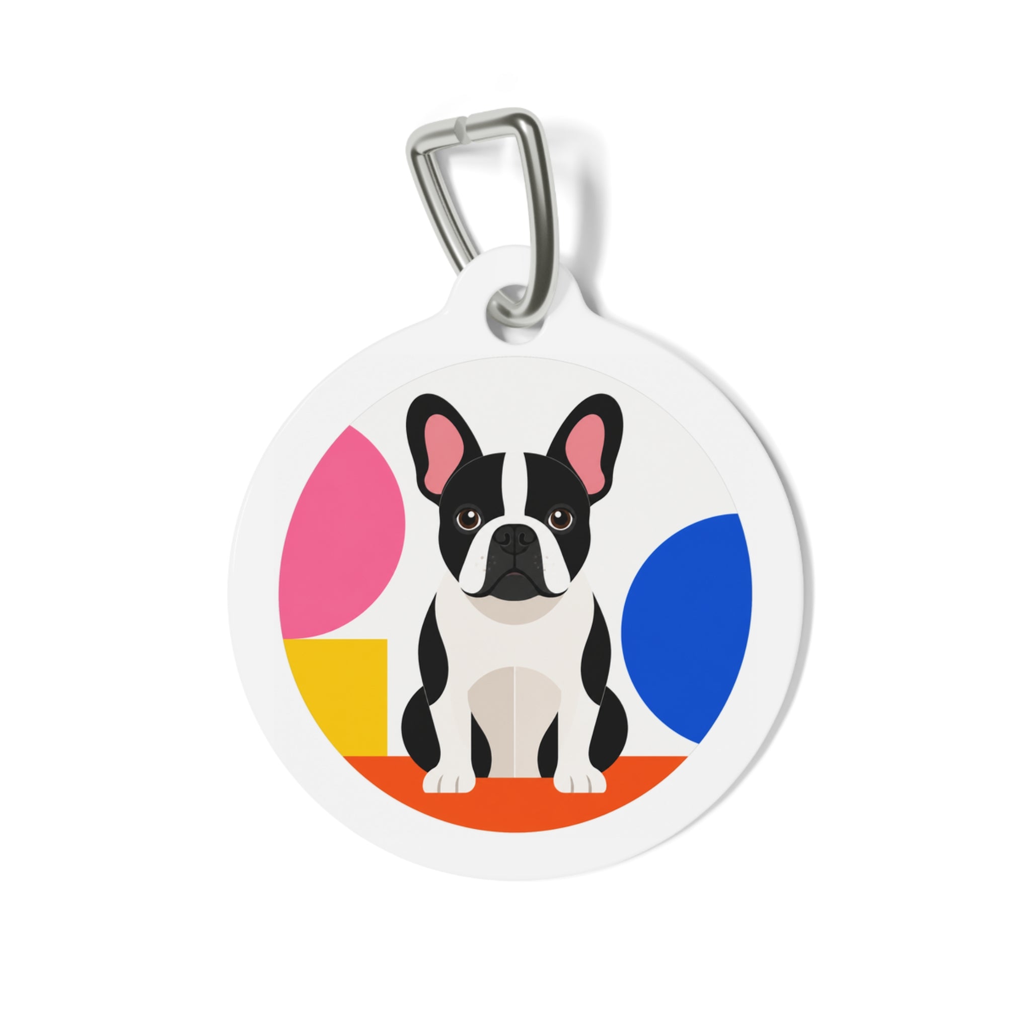 French Bulldog Colorful Circle Personalized Dog ID Tag