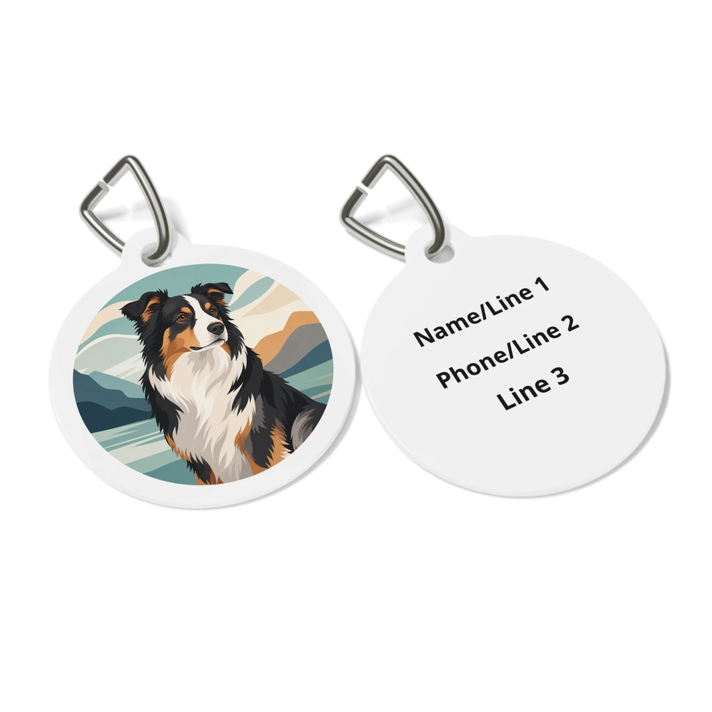 Australian Shepherd Alpine Calm Personalized Dog ID Tag