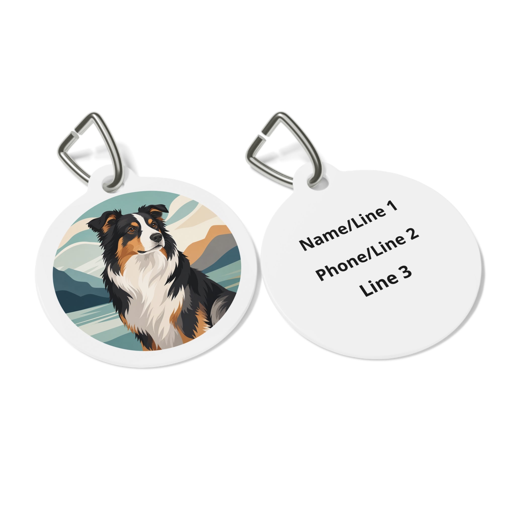 Australian Shepherd Alpine Calm Personalized Dog ID Tag