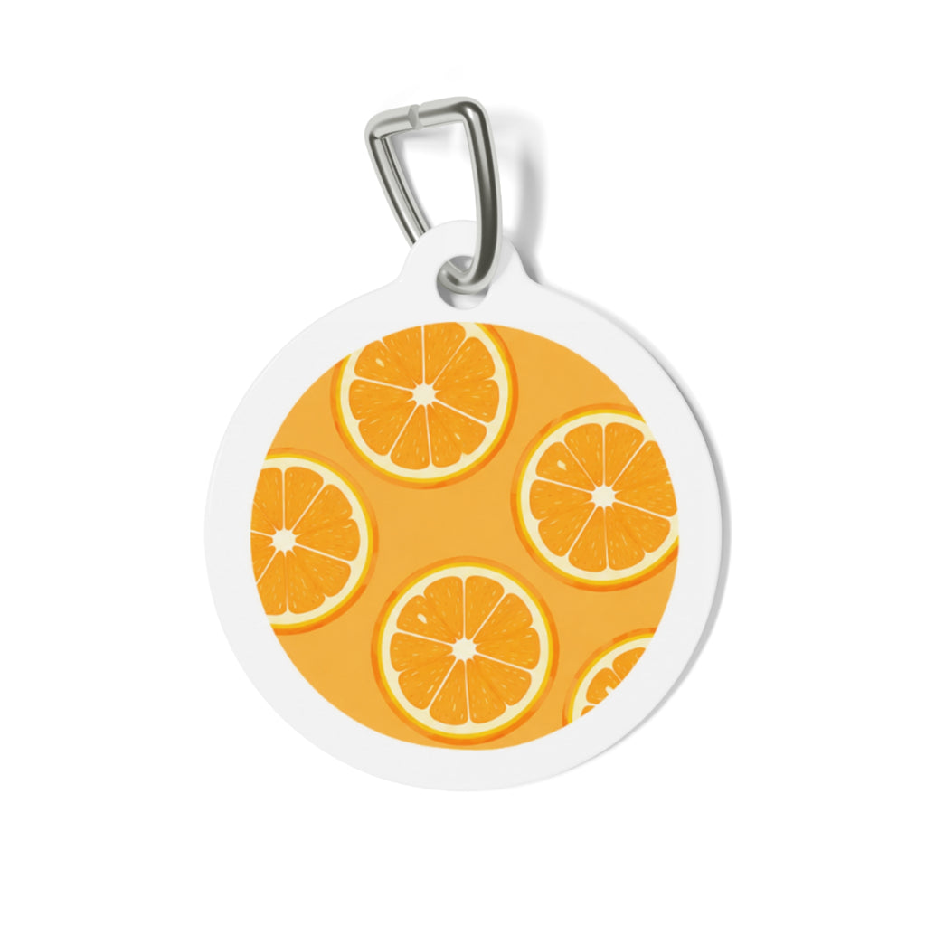 Orange Slice Cheerful Fruit Pattern Personalized Dog ID Tag