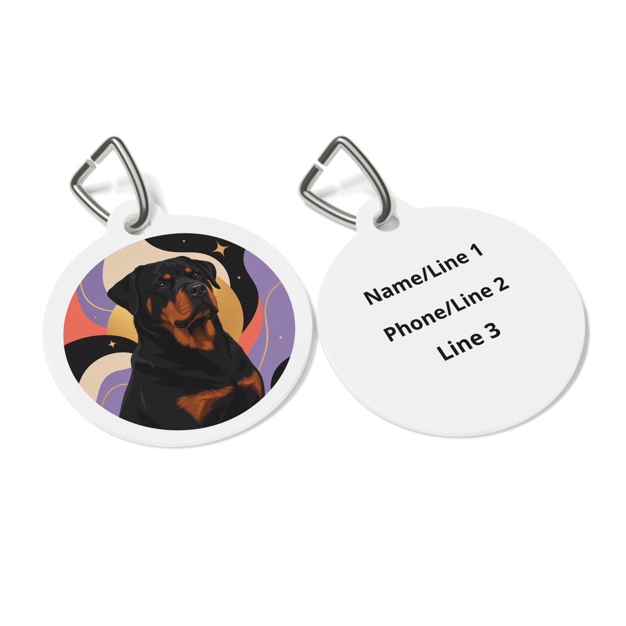 Rottweiler Cosmic Night Guardian Personalized Dog ID Tag