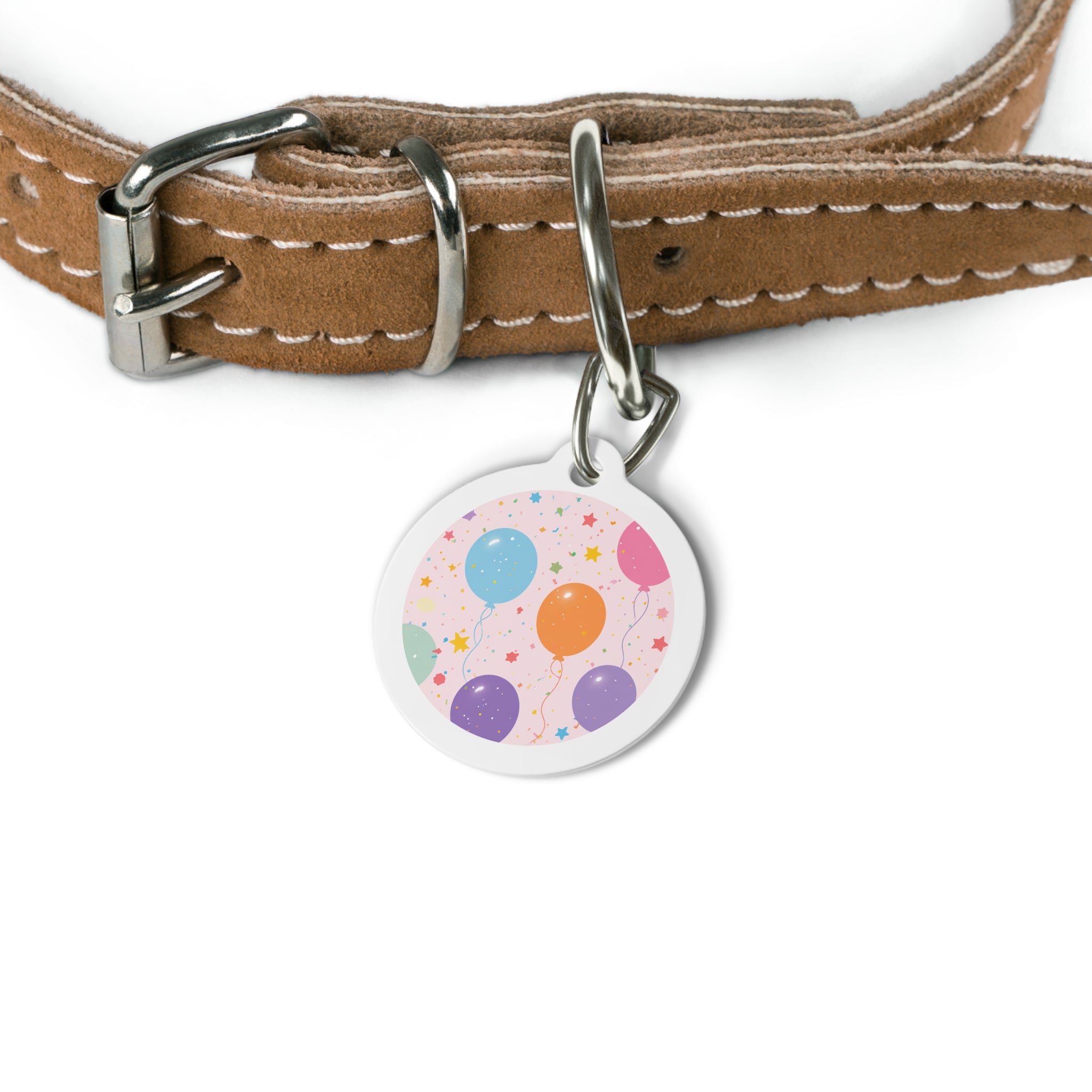 Dreamy Watercolor Balloon Sky Personalized Dog ID Tag