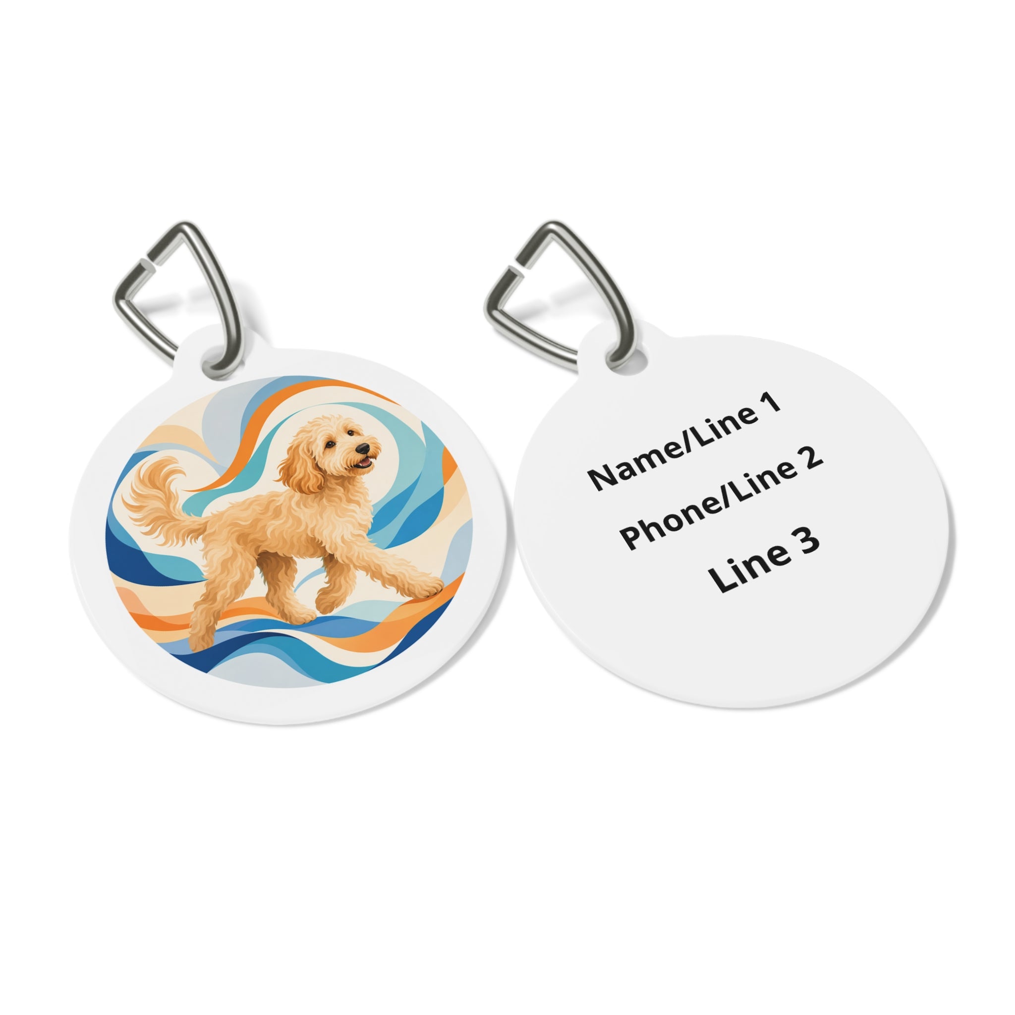 Goldendoodle Joyful Color Portrait Personalized Dog ID Tag